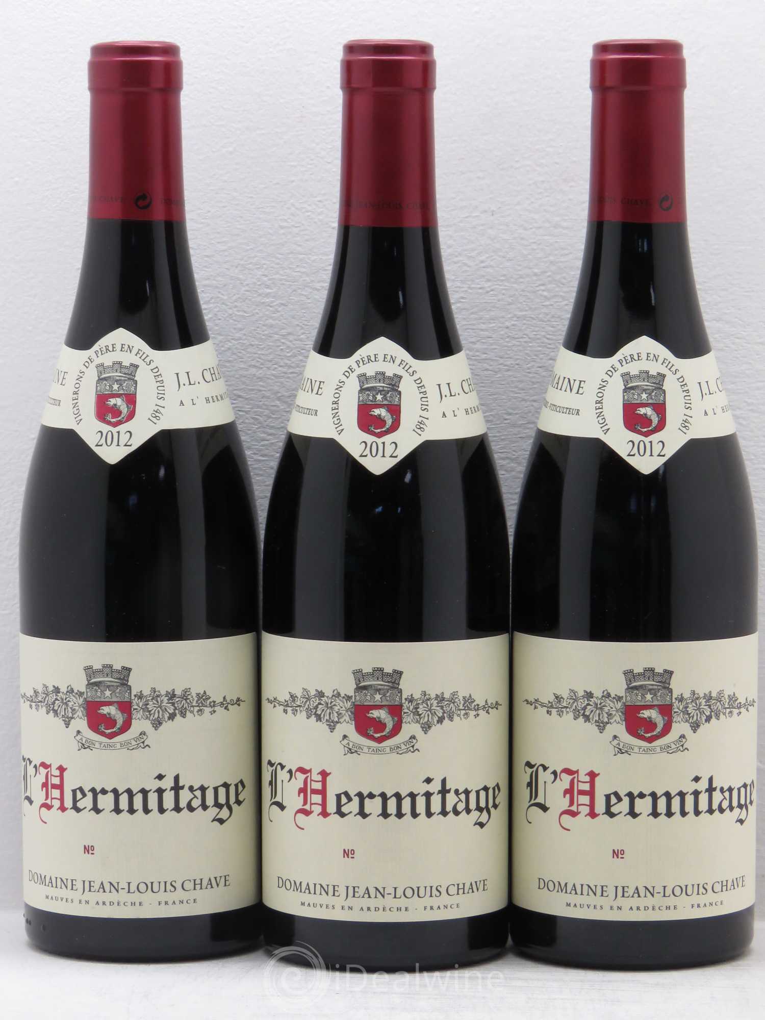Hermitage Jean-Louis Chave 2012 - Lot de 3 bouteilles - 0