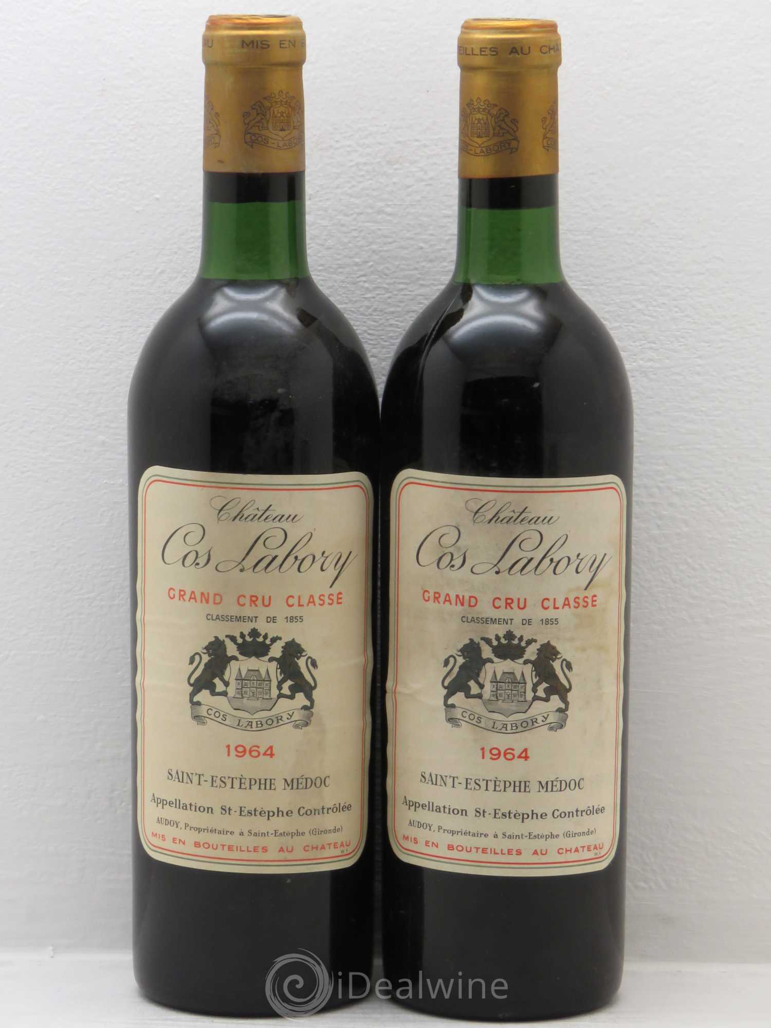 Château Cos Labory 5ème Grand Cru Classé 1964 - Lot de 2 bouteilles - 0