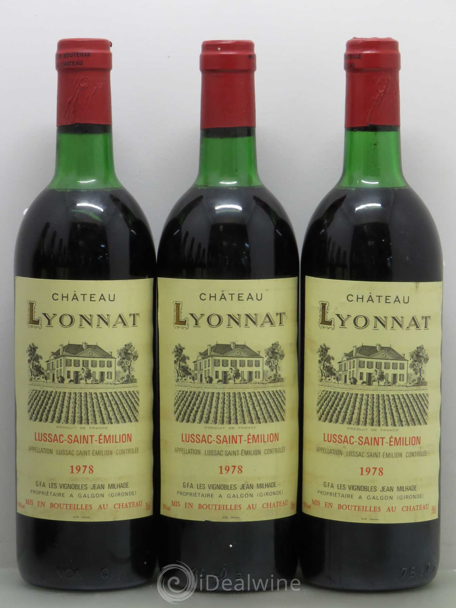 Château Lyonnat 1978 - Lot de 3 bouteilles - 0