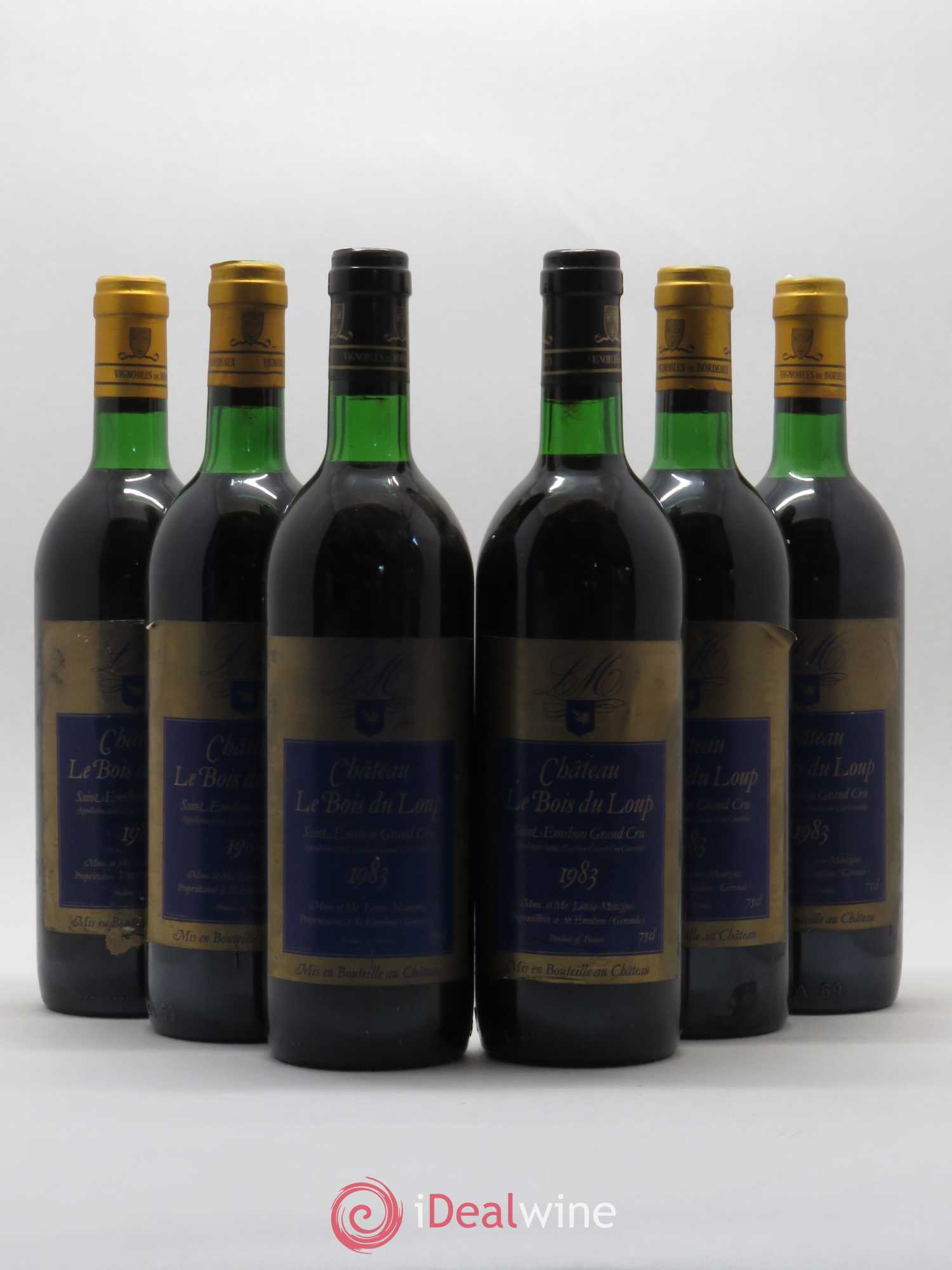 Saint-Émilion Grand Cru Château Le Bois Du Loup (sans prix de réserve) 1983 - Lot de 6 bouteilles - 0