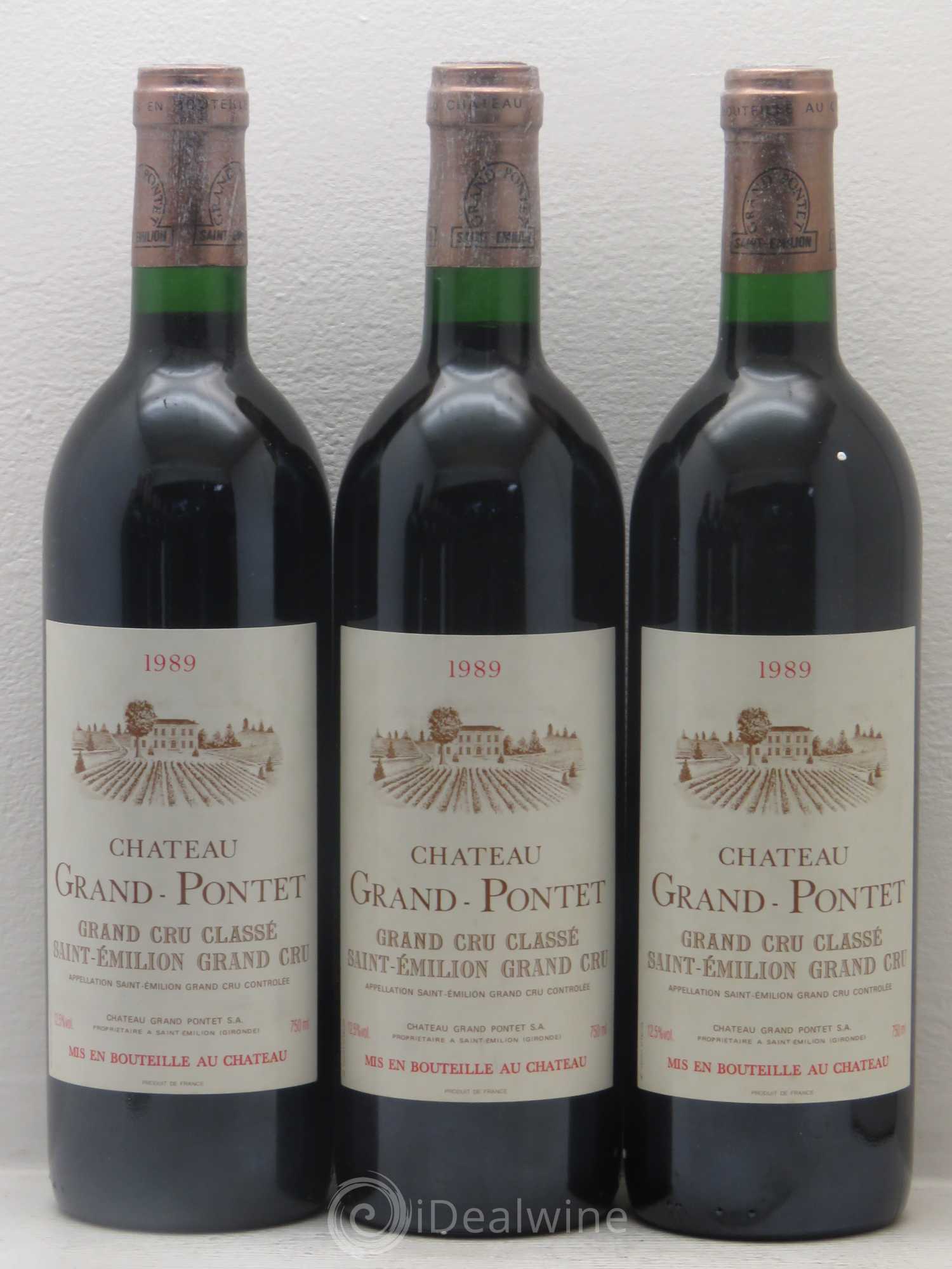 Château Grand Pontet Grand Cru Classé 1989 - Lot de 12 bouteilles - 1