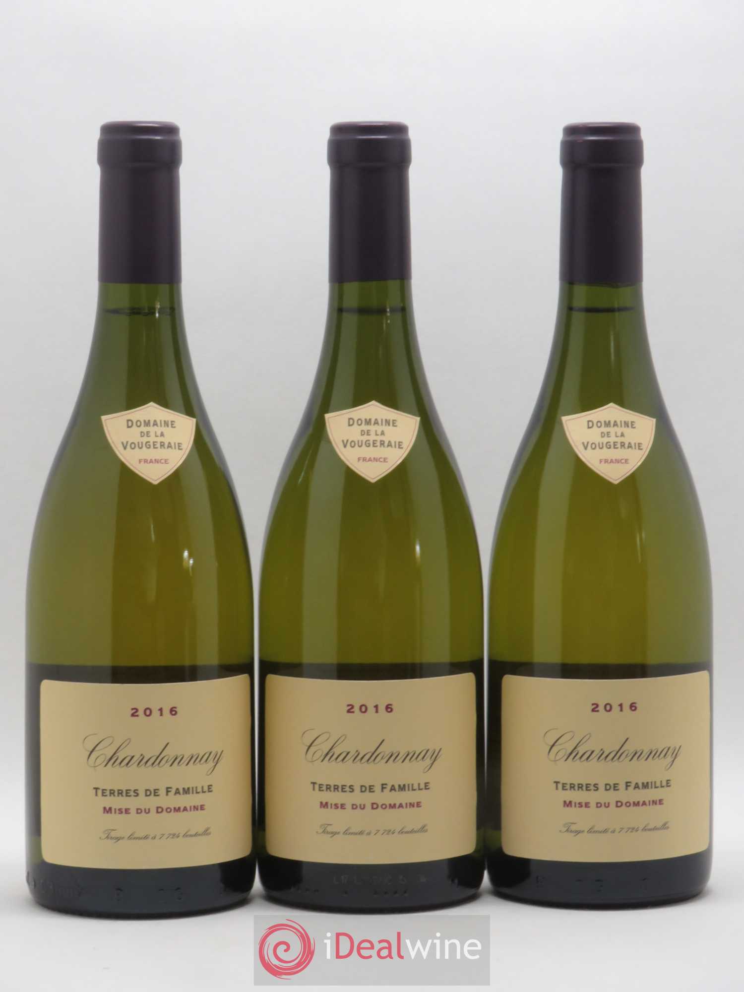 Bourgogne Chardonnay Terre de Famille Vougeraie 2016 - Posten von 3 Flaschen - 0