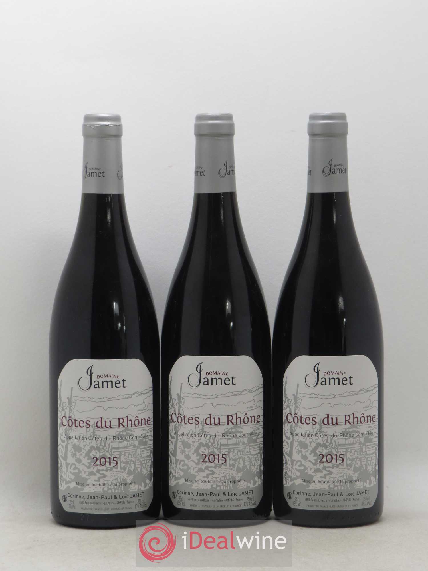 Côtes-du-Rhône Jamet (Domaine) 2015 - Lot de 3 bouteilles - 0