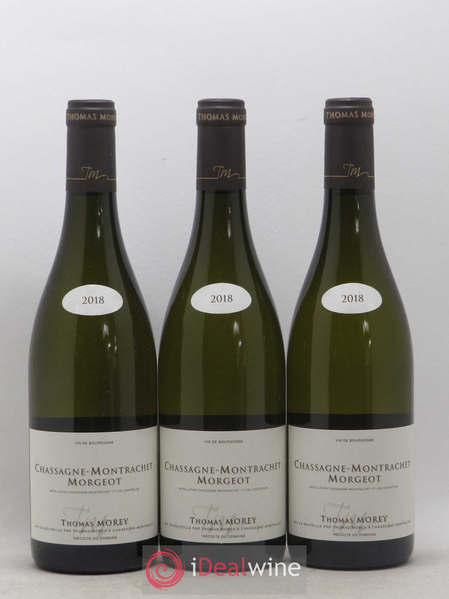 Chassagne-Montrachet 1er Cru Morgeot Thomas Morey 2018 - Lot de 3 bouteilles - 0