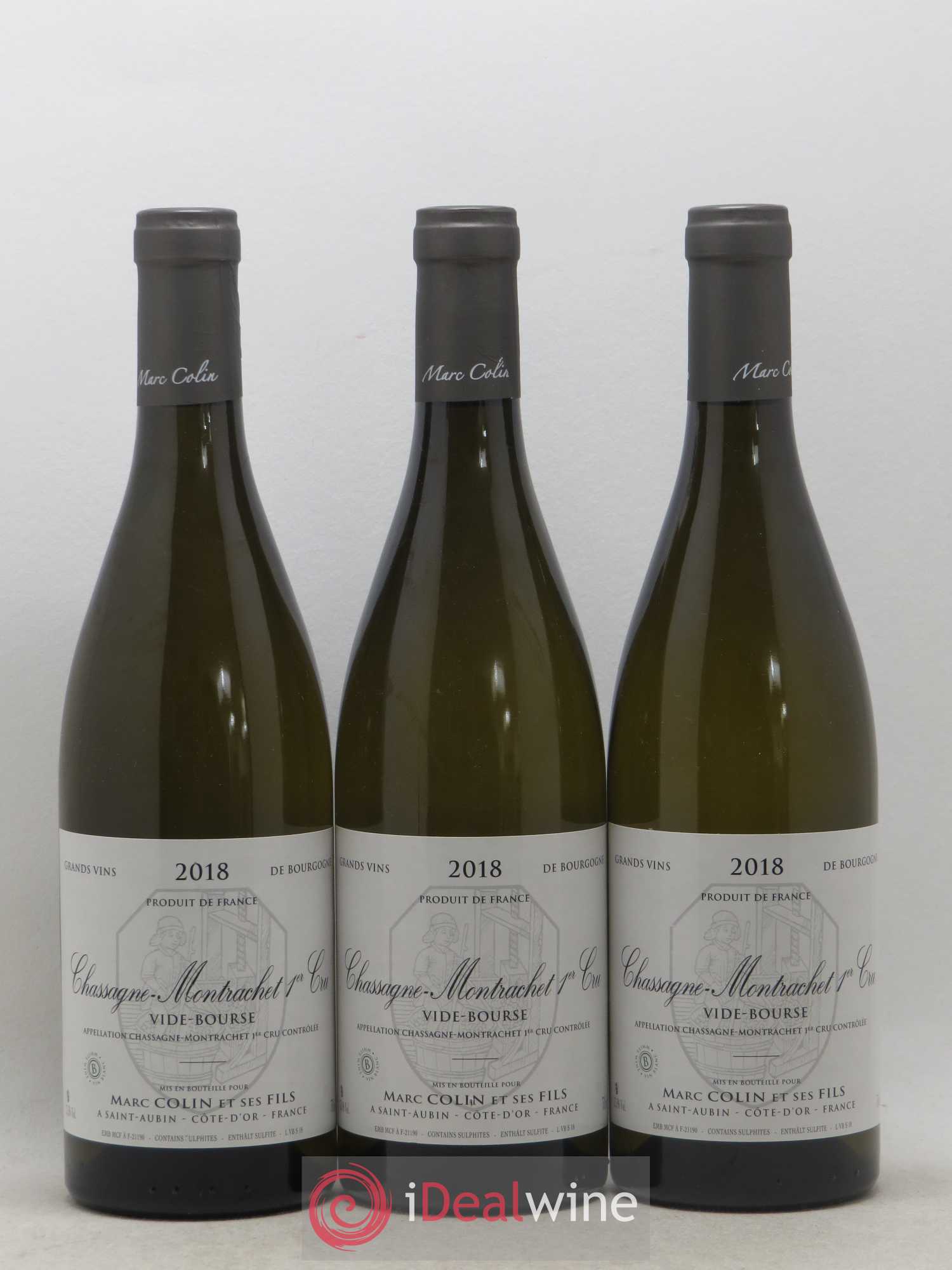 Chassagne-Montrachet 1er Cru Les Vide-Bourses Marc Colin & Fils 2018 - Lot de 3 bouteilles - 0