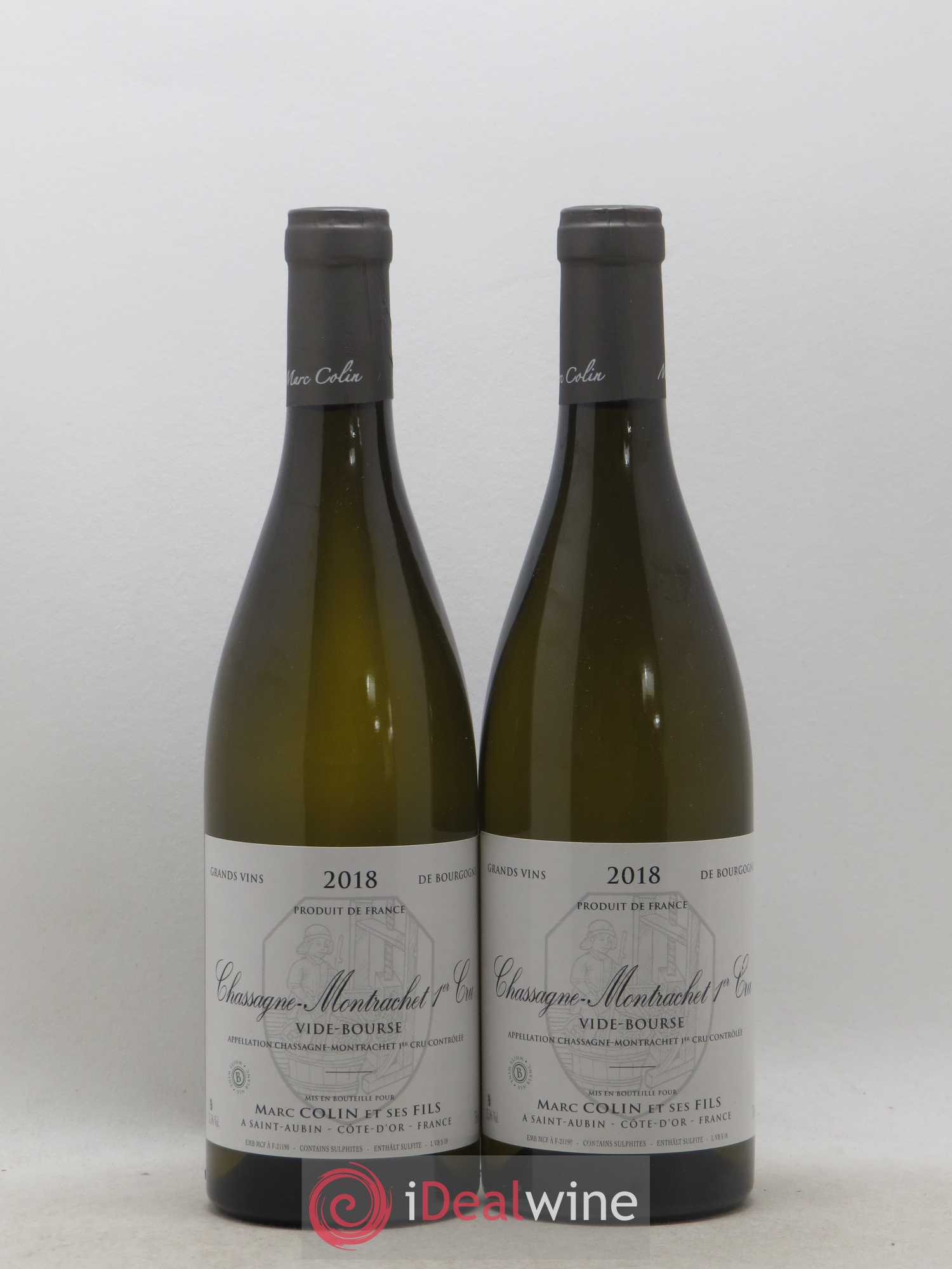 Chassagne-Montrachet 1er Cru Les Vide-Bourses Marc Colin & Fils 2018 - Lot de 2 bouteilles - 0