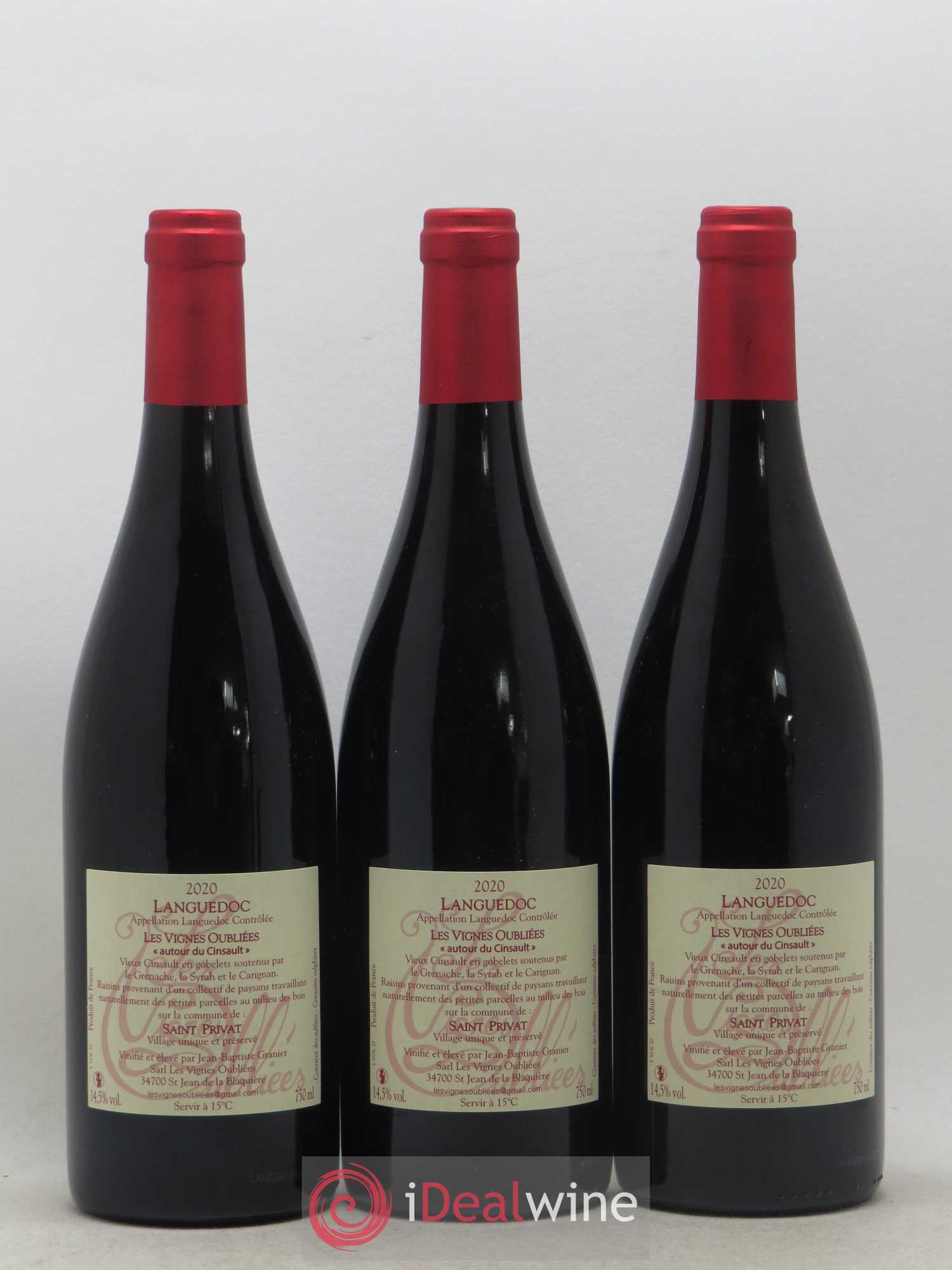 Languedoc Les Vignes Oubliées Autour du Cinsault Jean-Baptiste Granier (sans prix de réserve) 2020 - Lot de 3 bouteilles - 1