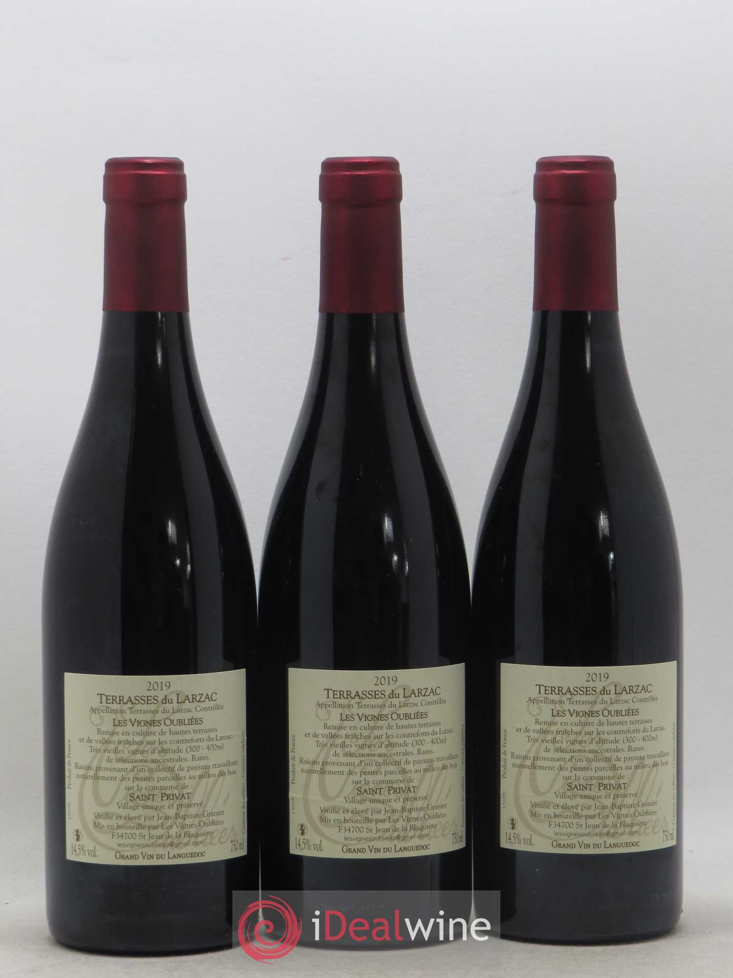 Terrasses du Larzac Les Vignes Oubliées Jean-Baptiste Granier  (sans prix de réserve) 2019 - Lot de 3 bouteilles - 1
