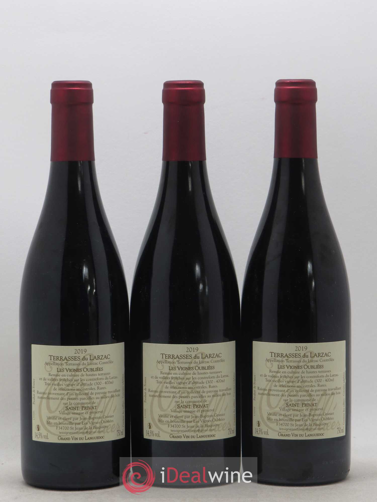 Terrasses du Larzac Les Vignes Oubliées Jean-Baptiste Granier  (sans prix de réserve) 2019 - Lot de 3 bouteilles - 1