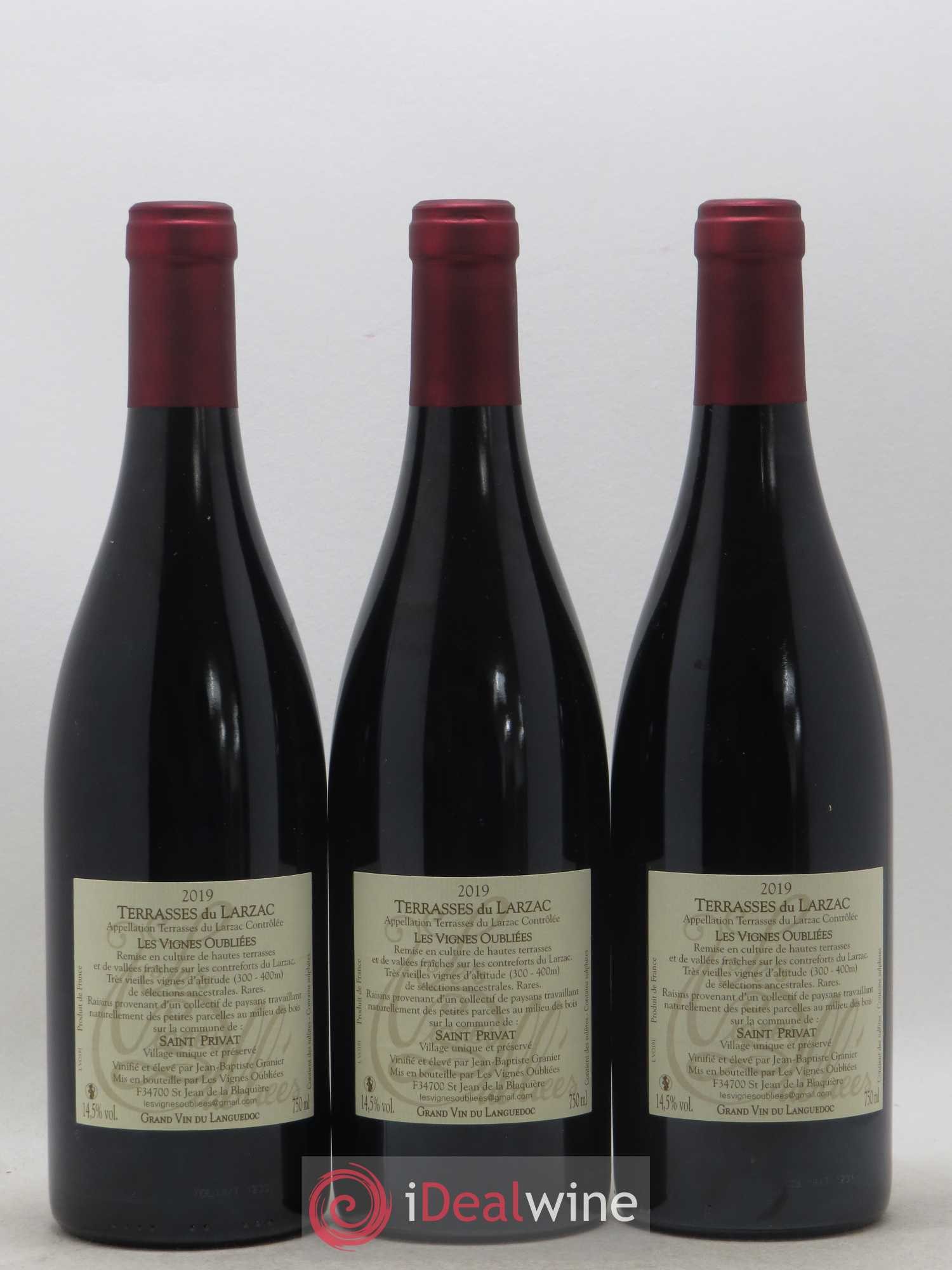 Terrasses du Larzac Les Vignes Oubliées Jean-Baptiste Granier 2019 - Lot de 3 bouteilles - 1