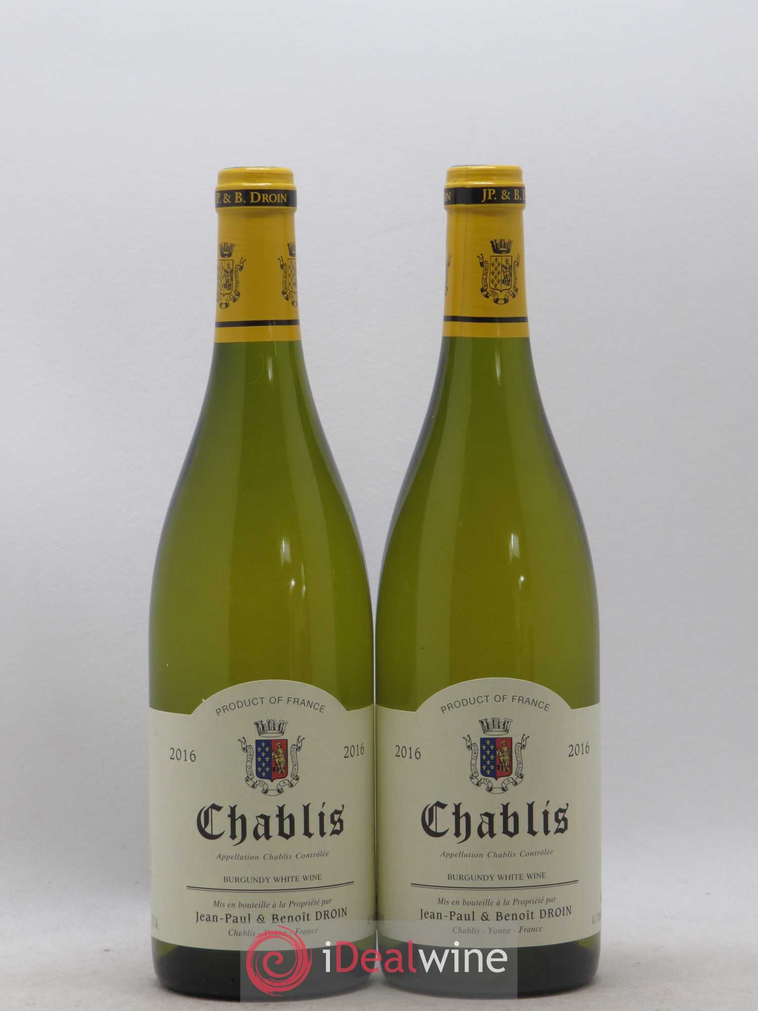 Chablis Jean-Paul & Benoît Droin (Domaine) 2016 - Lot de 2 bouteilles - 0