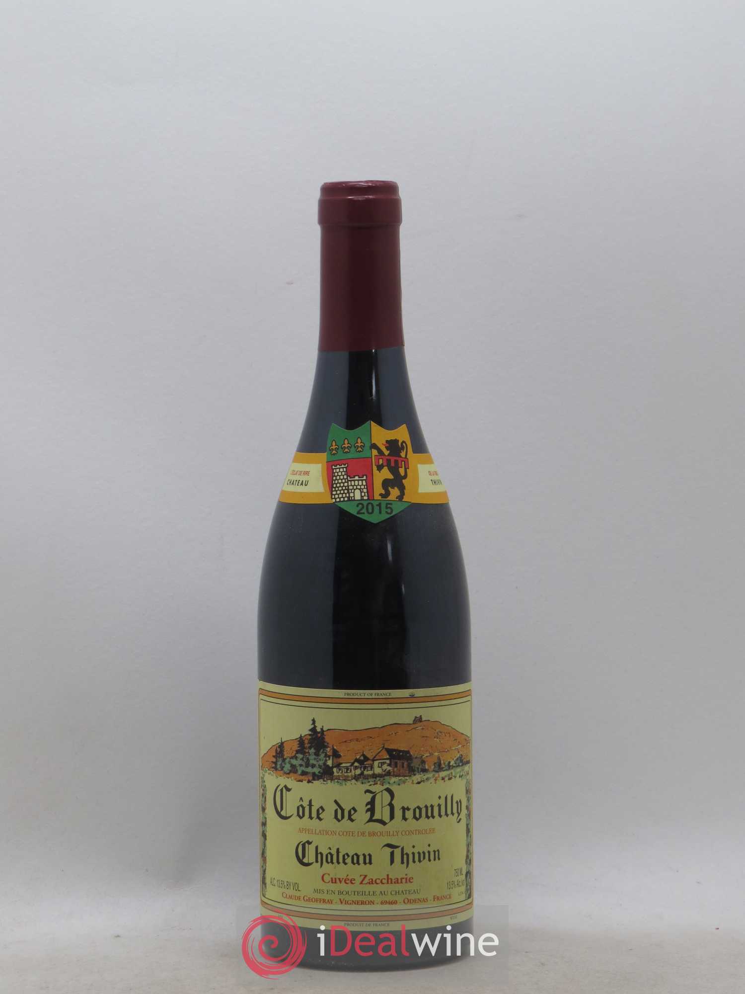 Côte de Brouilly Cuvée Zaccharie Château Thivin 2015 - Lot de 1 bouteille - 0