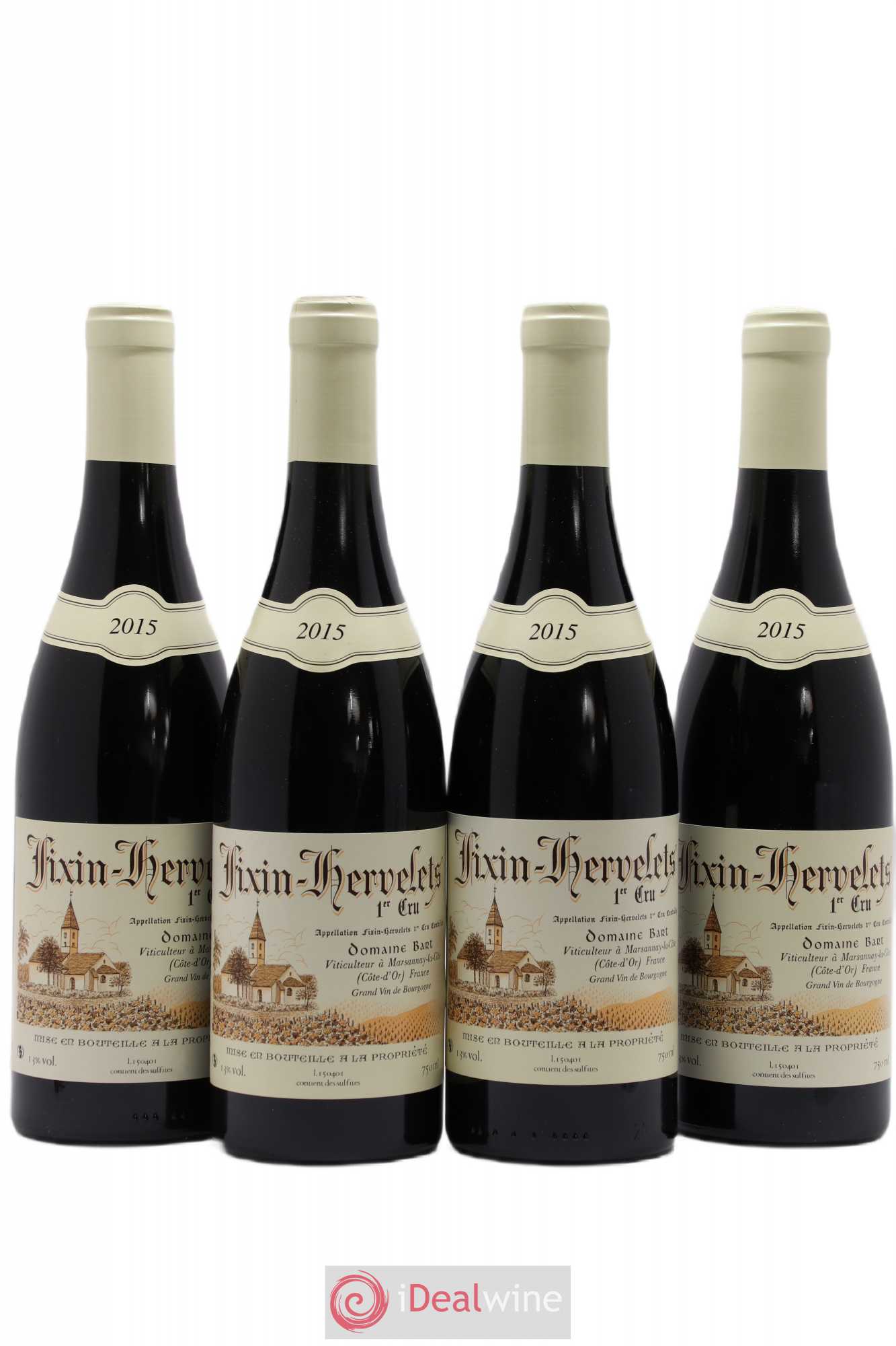 Fixin 1er Cru Hervelets Bart (Domaine) 2015 - Lot de 4 bouteilles - 0