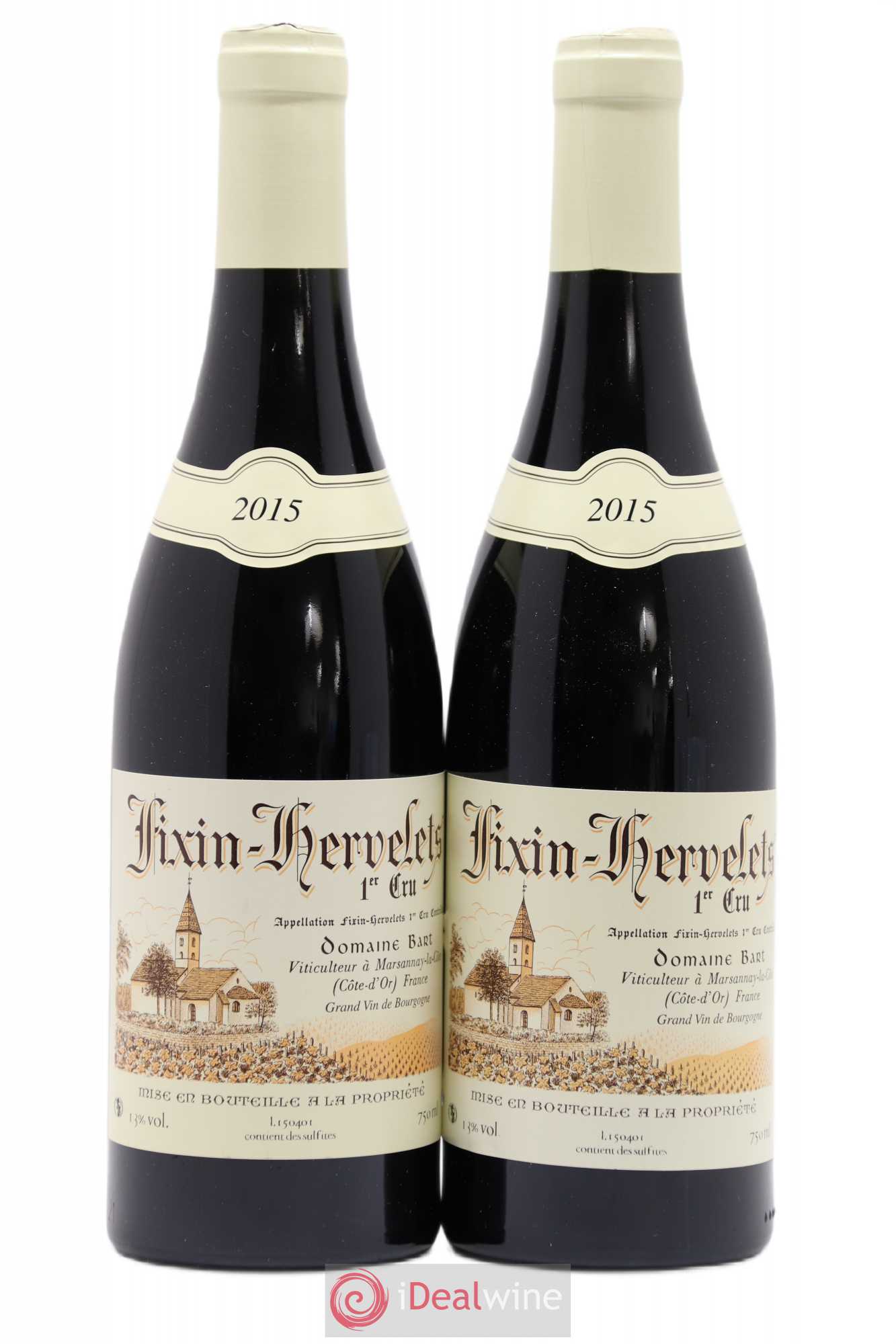 Fixin 1er Cru Hervelets Bart (Domaine) 2015 - Lot de 2 bouteilles - 0