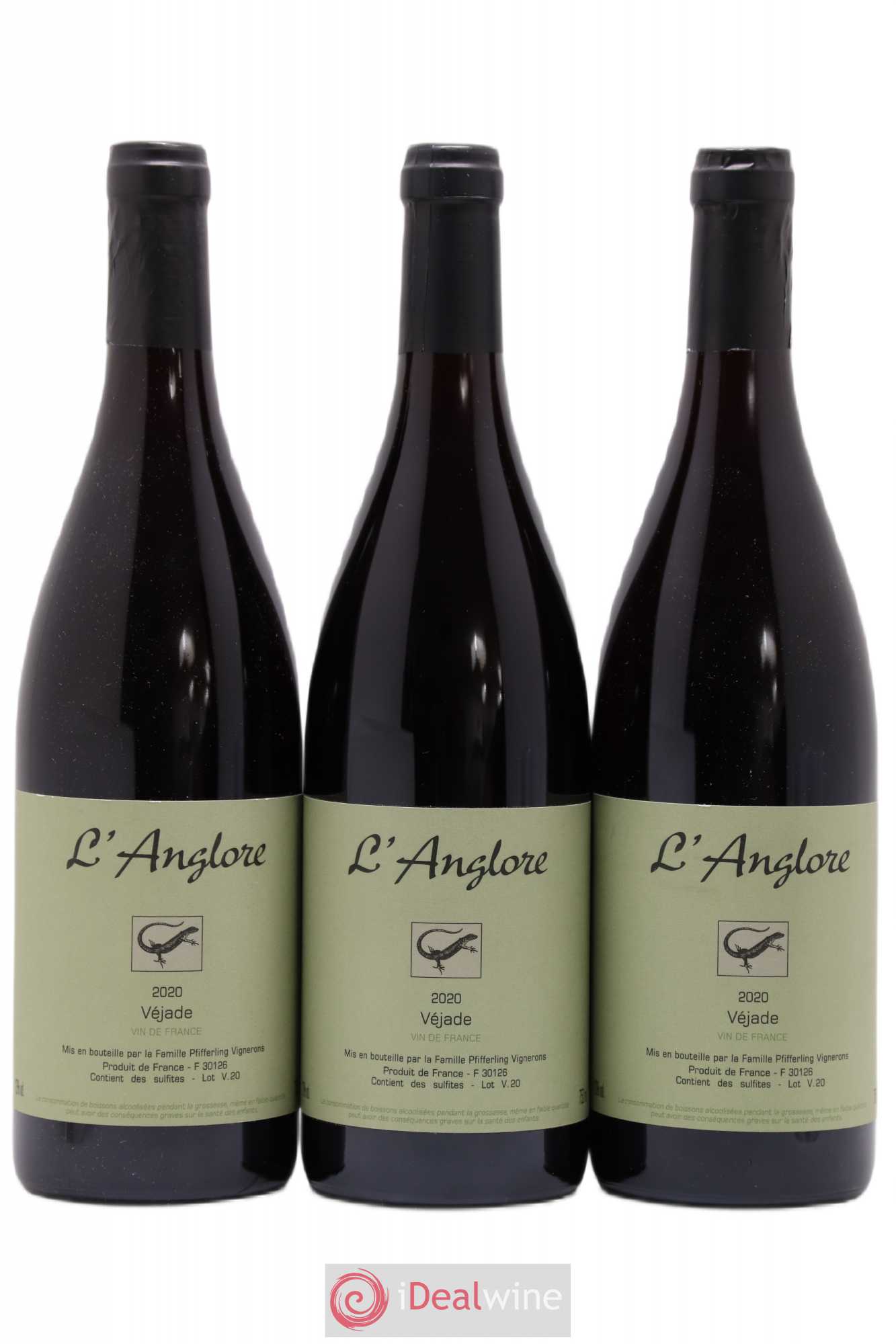 Vin de France Véjade L'Anglore 2020 - Lot de 3 bouteilles - 0