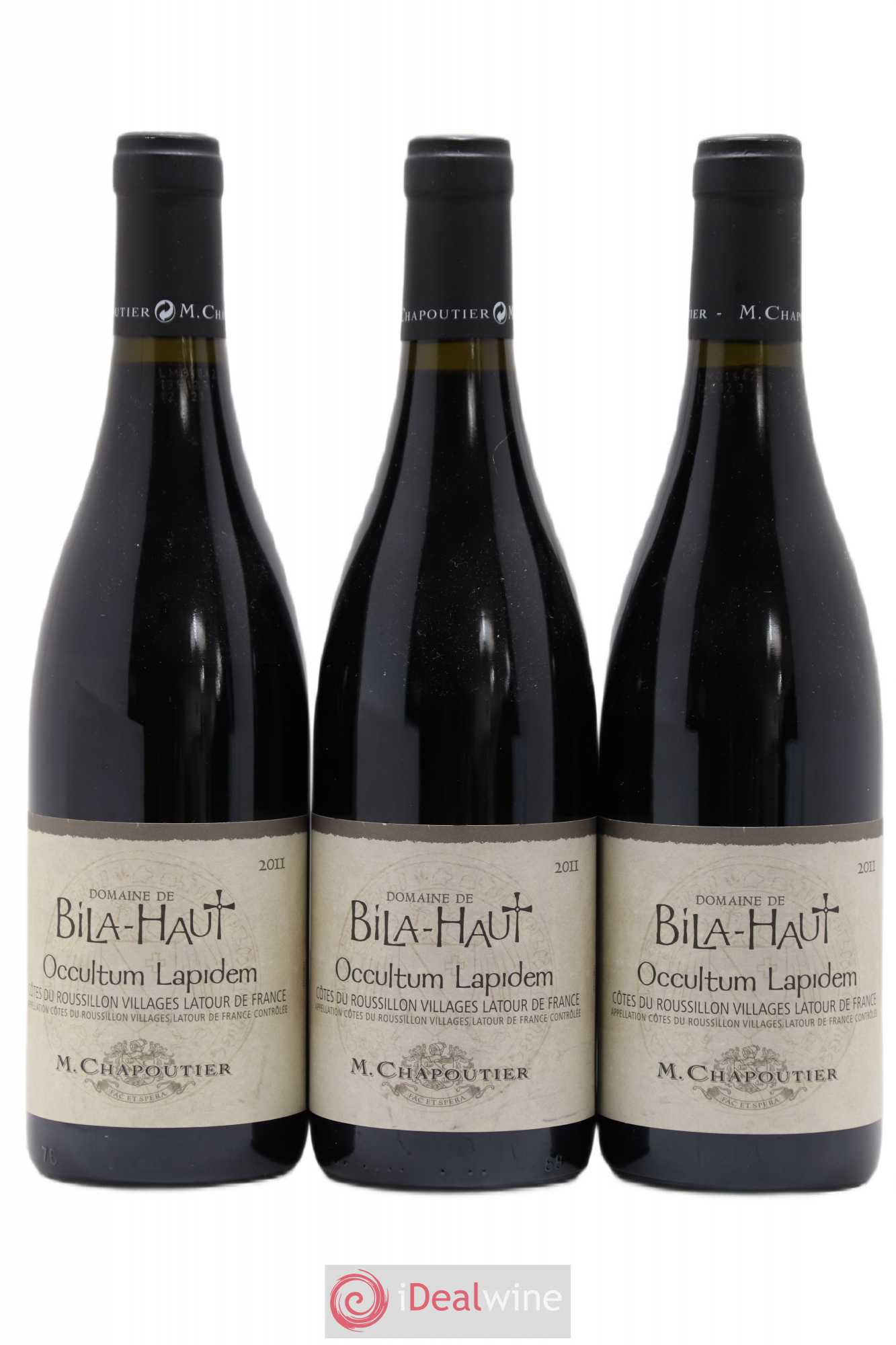 Côtes du Roussillon Villages Latour de France Bila-Haut (Domaine) Occultum Lapidem Chapoutier 2011 - Lot de 3 bouteilles - 0