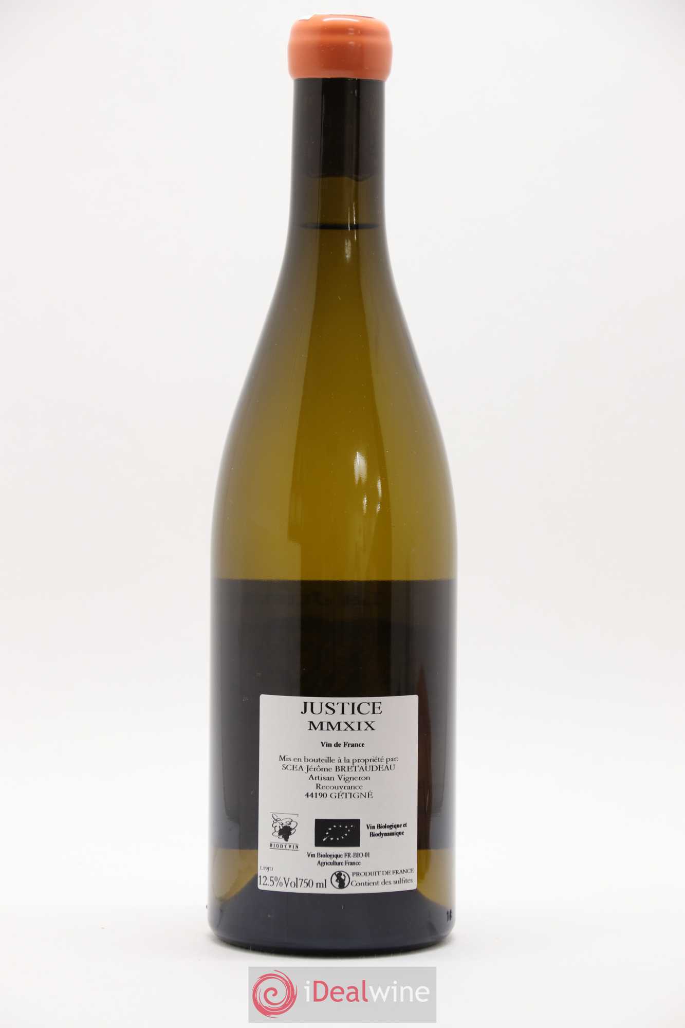 Vin de France La Justice Jérôme Bretaudeau - Domaine de Bellevue 2019 - Lot de 1 bouteille - 1
