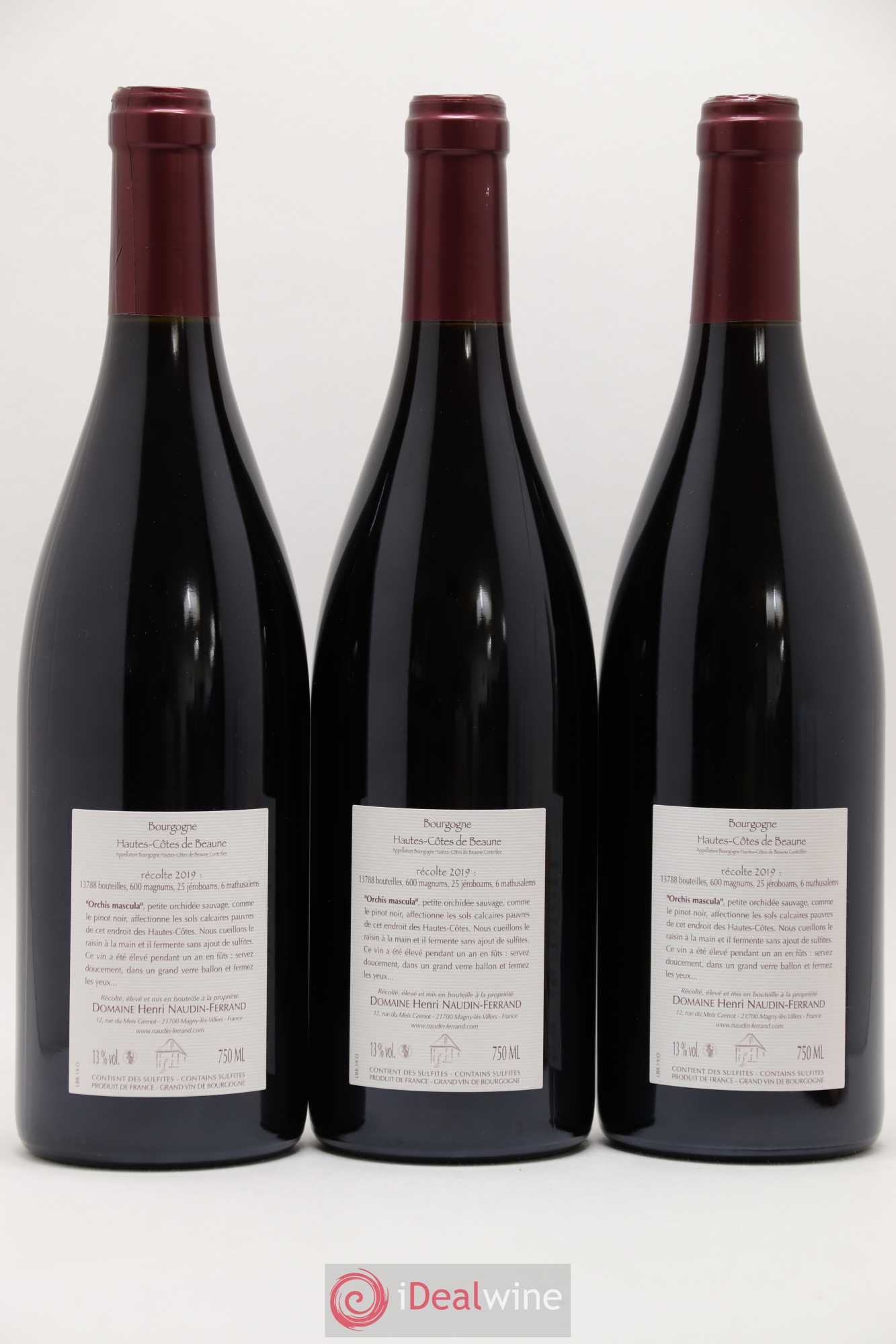 Hautes-Côtes de Beaune Orchis Mascula Naudin-Ferrand (Domaine) 2019 - Lot de 3 bouteilles - 1