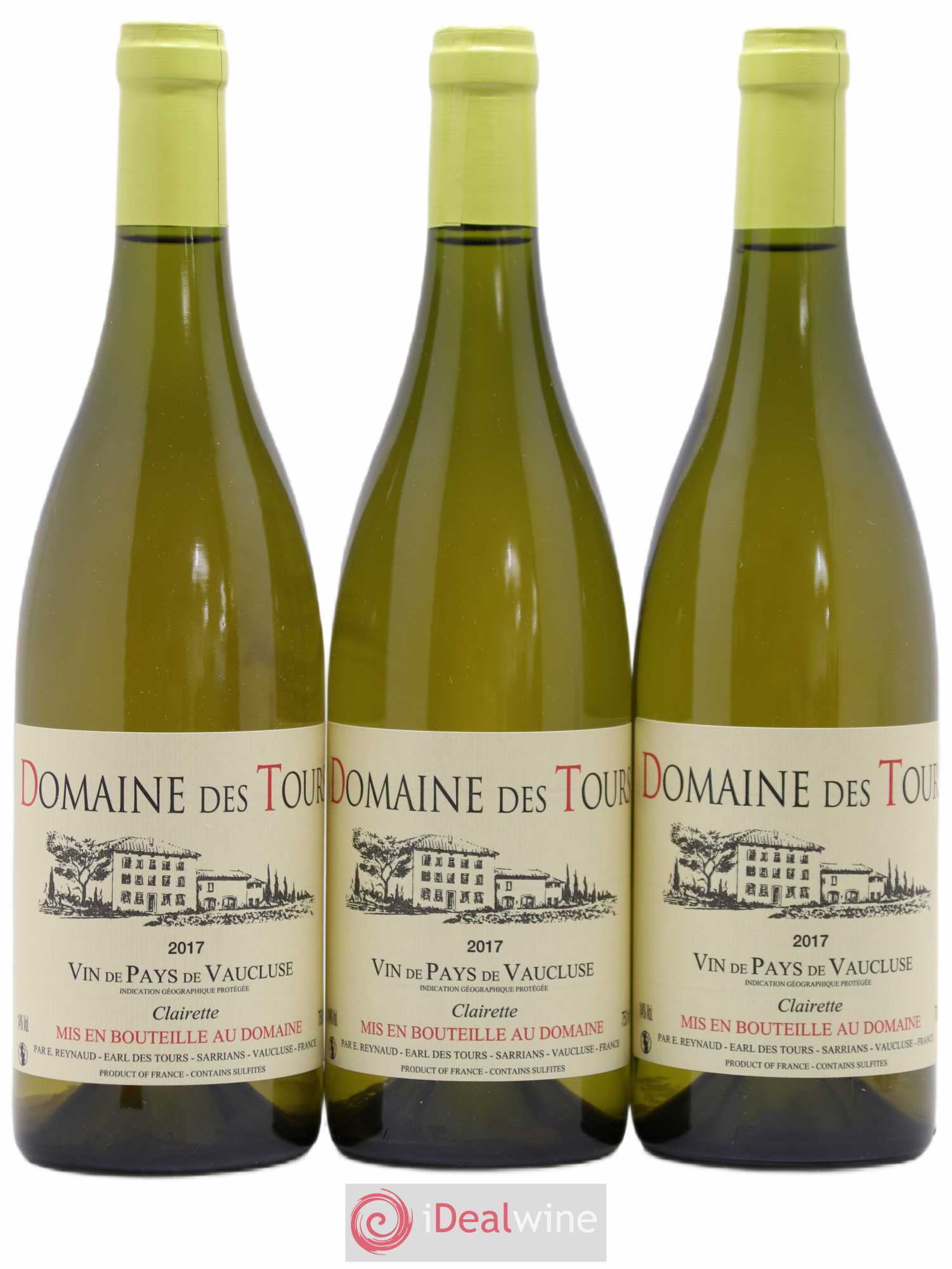 Vaucluse (Vin de Pays de Vaucluse) Domaine des Tours Emmanuel Reynaud Clairette 2017 - Lot de 3 bouteilles - 0