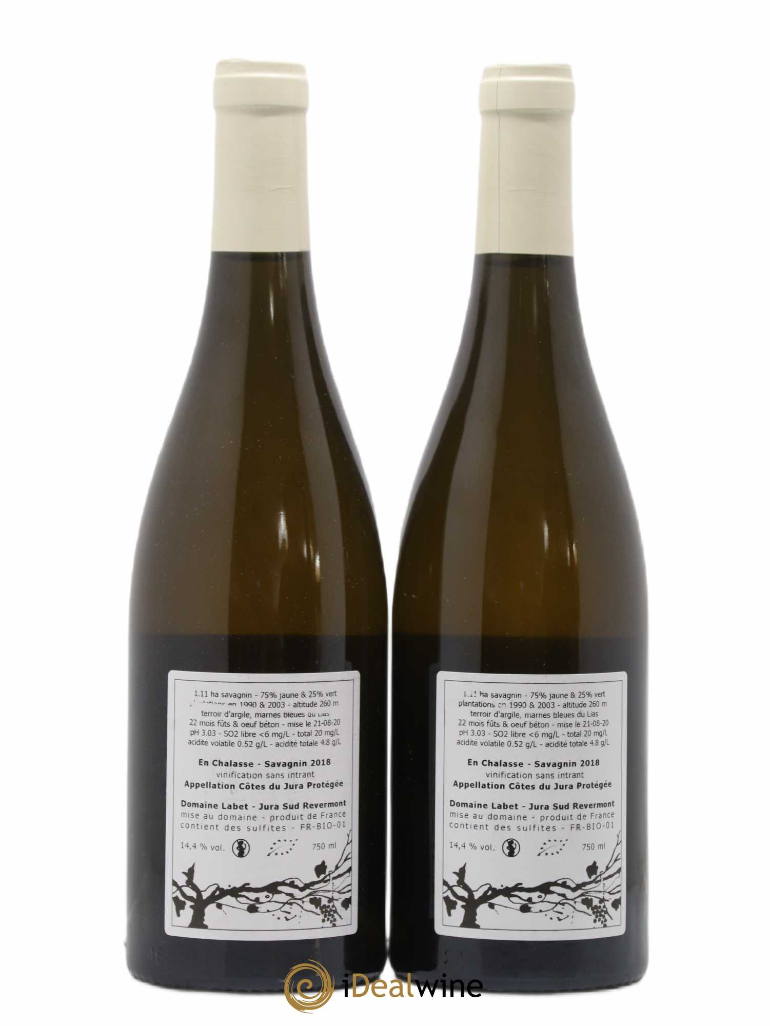 Côtes du Jura Fleur de Savagnin En Chalasse Romain - Julien - Charline Labet 2018 - Lot de 2 bouteilles - 1