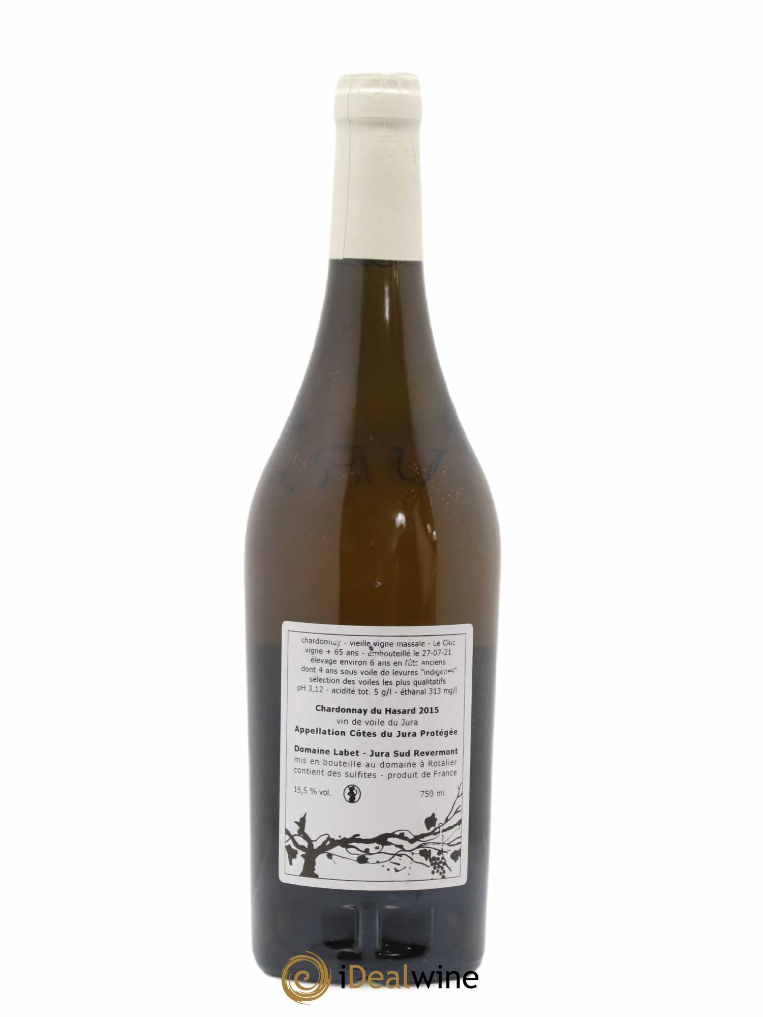 Côtes du Jura Vin de voile Chardonnay du Hasard Romain - Julien - Charline Labet 2015 - Lot de 1 bouteille - 1
