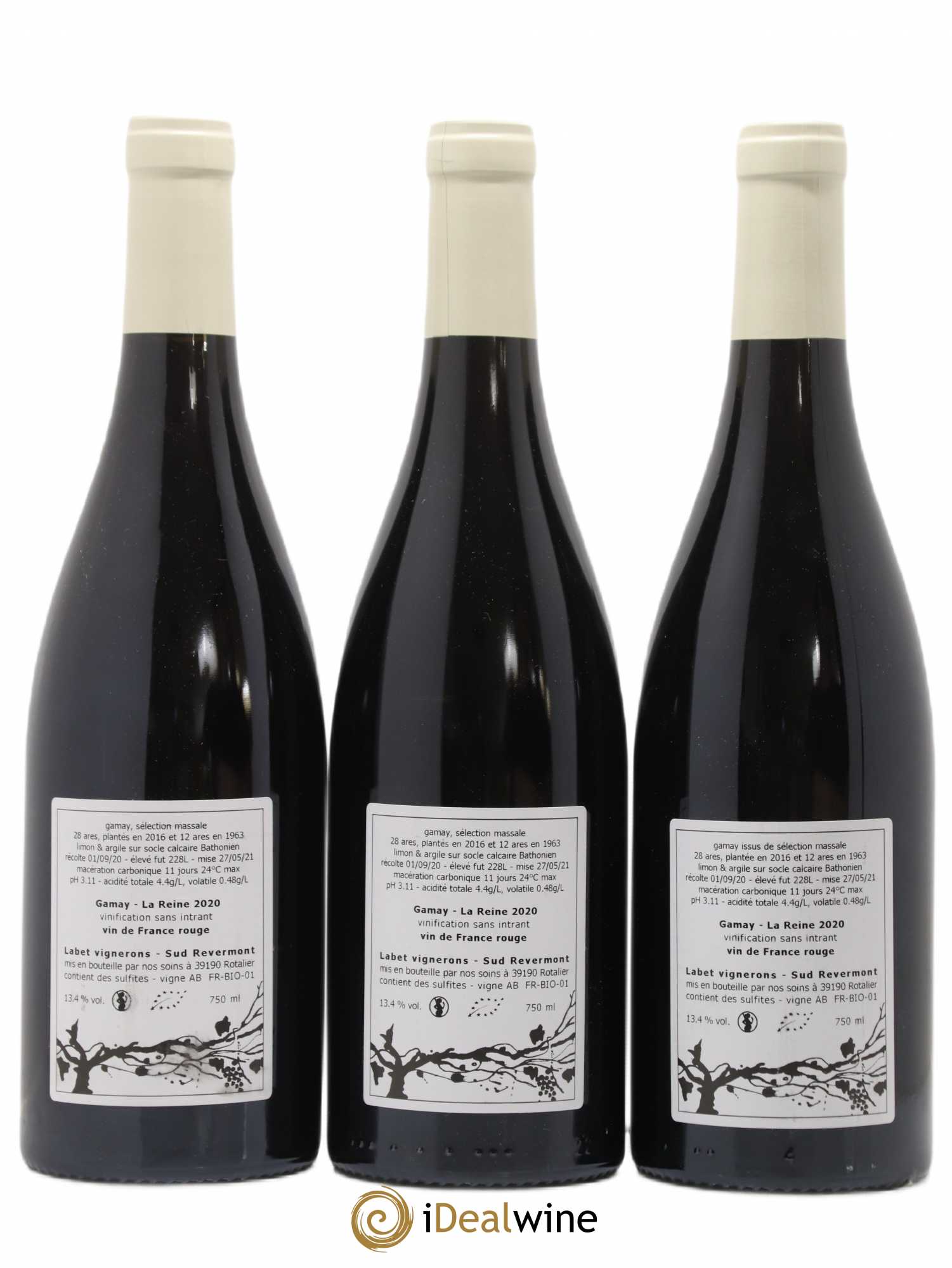 Vin de France Gamay La Reine Labet (Domaine) 2020 - Lot de 3 bouteilles - 1