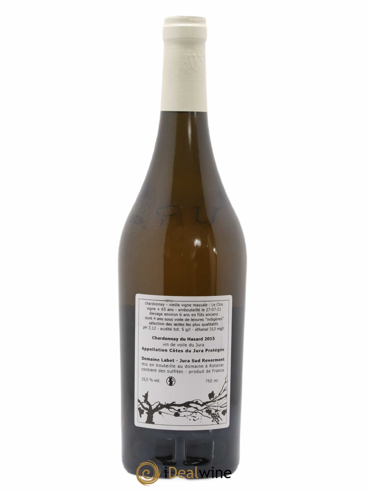 Côtes du Jura Vin de voile Chardonnay du Hasard Romain - Julien - Charline Labet 2015 - Lot de 1 bouteille - 1