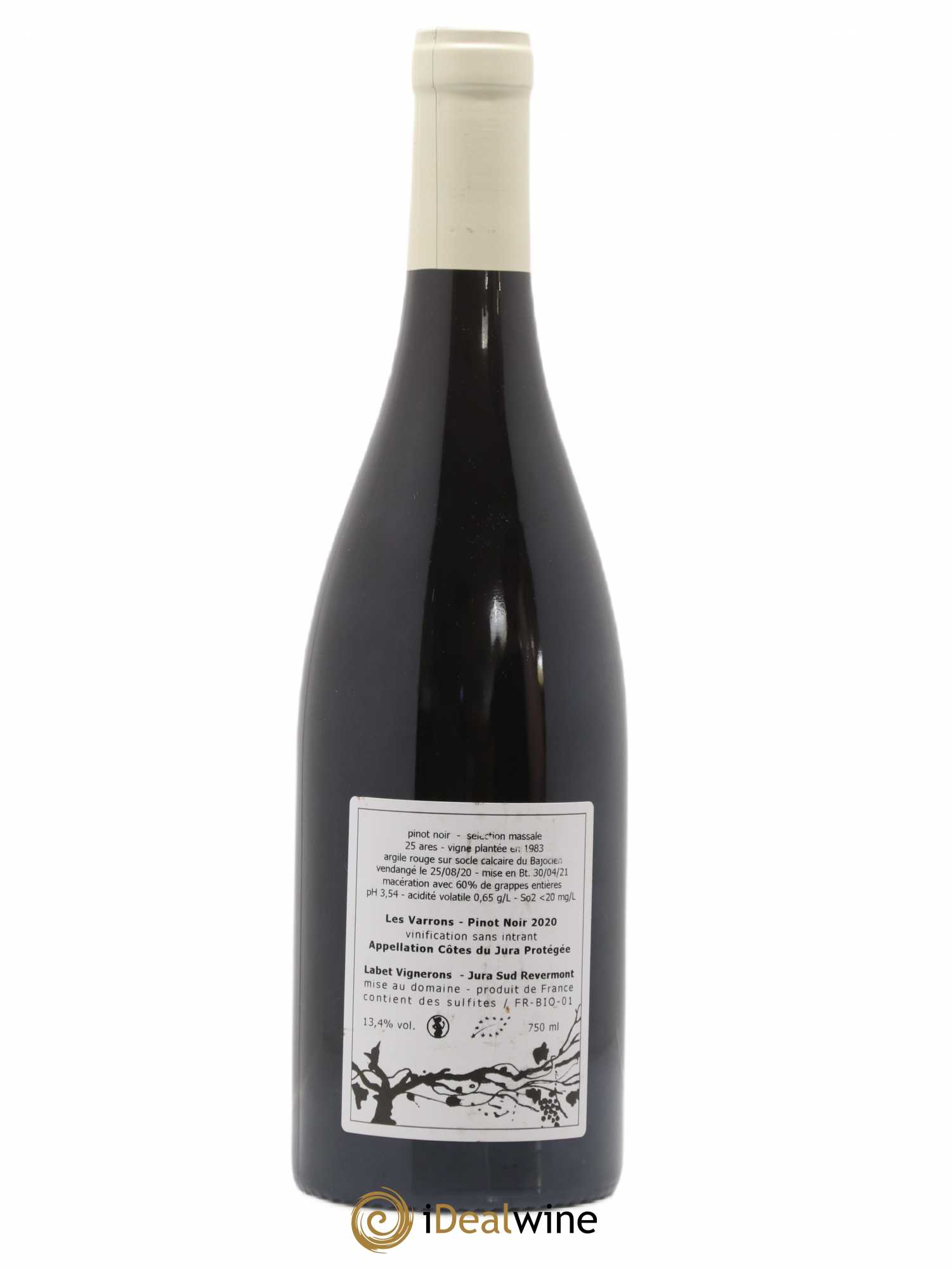 Côtes du Jura Pinot Noir Les Varrons Sélection Massale Romain - Julien - Charline Labet 2020 - Lot de 1 bouteille - 1