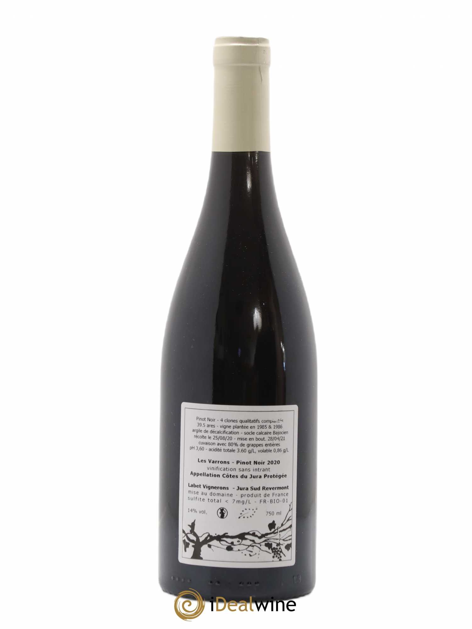 Côtes du Jura Pinot Noir Les Varrons Sélection Massale Romain - Julien - Charline Labet 2020 - Lot de 1 bouteille - 1