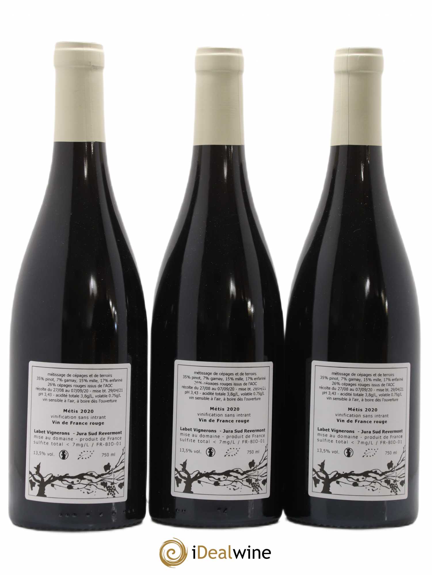 Vin de France Métis Romain - Julien - Charline Labet 2020 - Lot de 3 bouteilles - 1