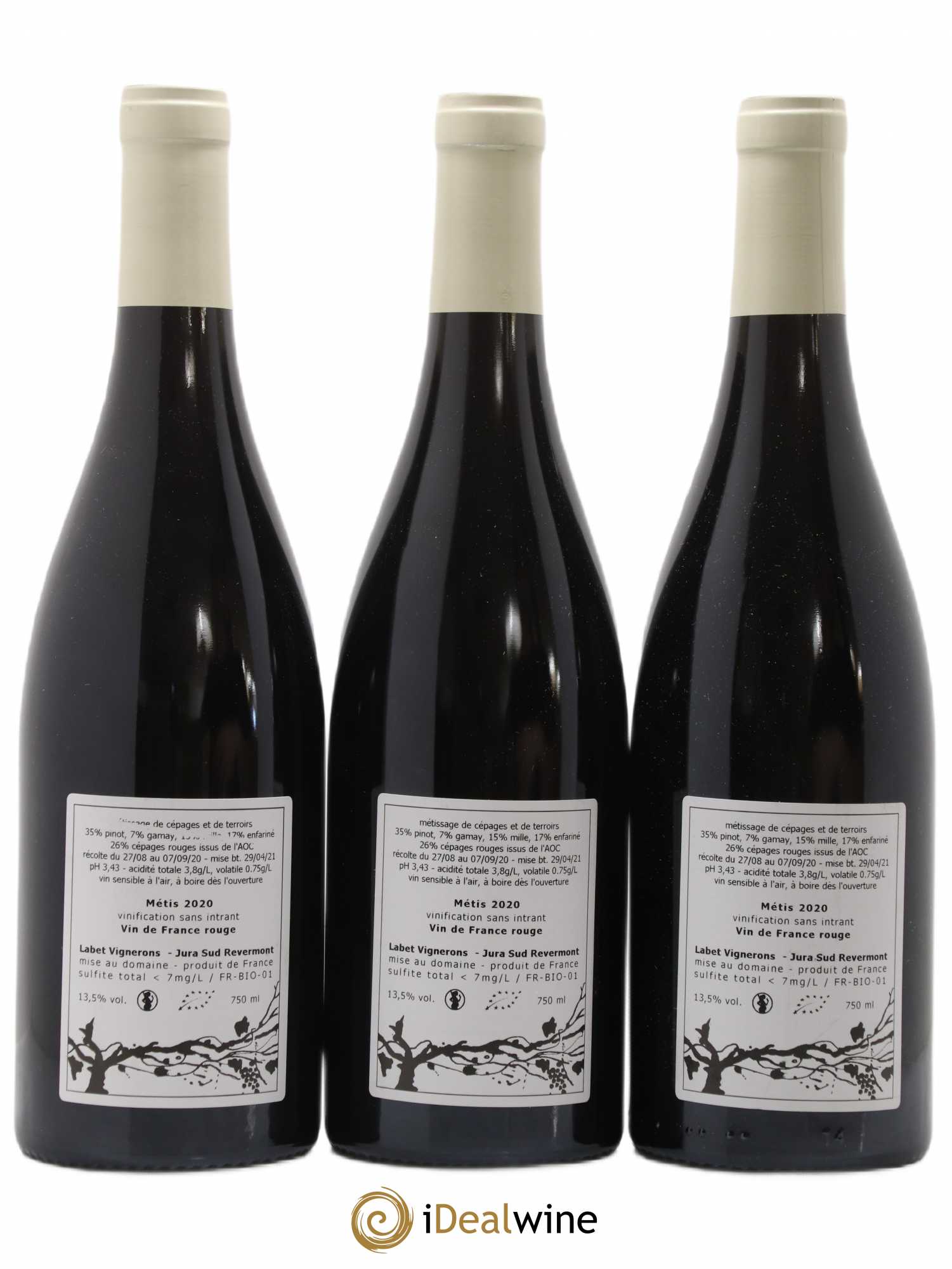 Vin de France Métis Romain - Julien - Charline Labet 2020 - Lot de 3 bouteilles - 1