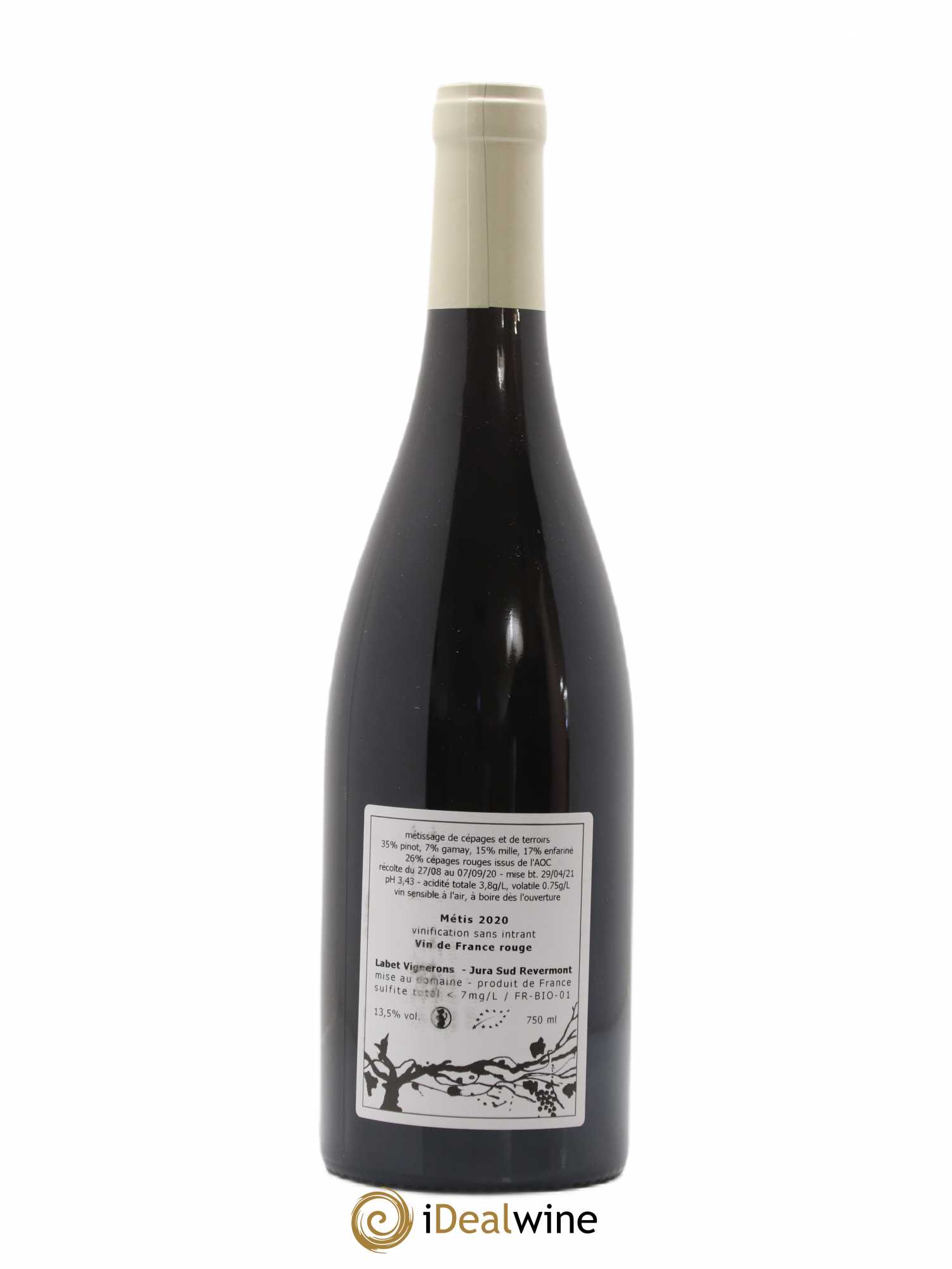 Vin de France Métis Romain - Julien - Charline Labet 2020 - Lot de 1 bouteille - 1