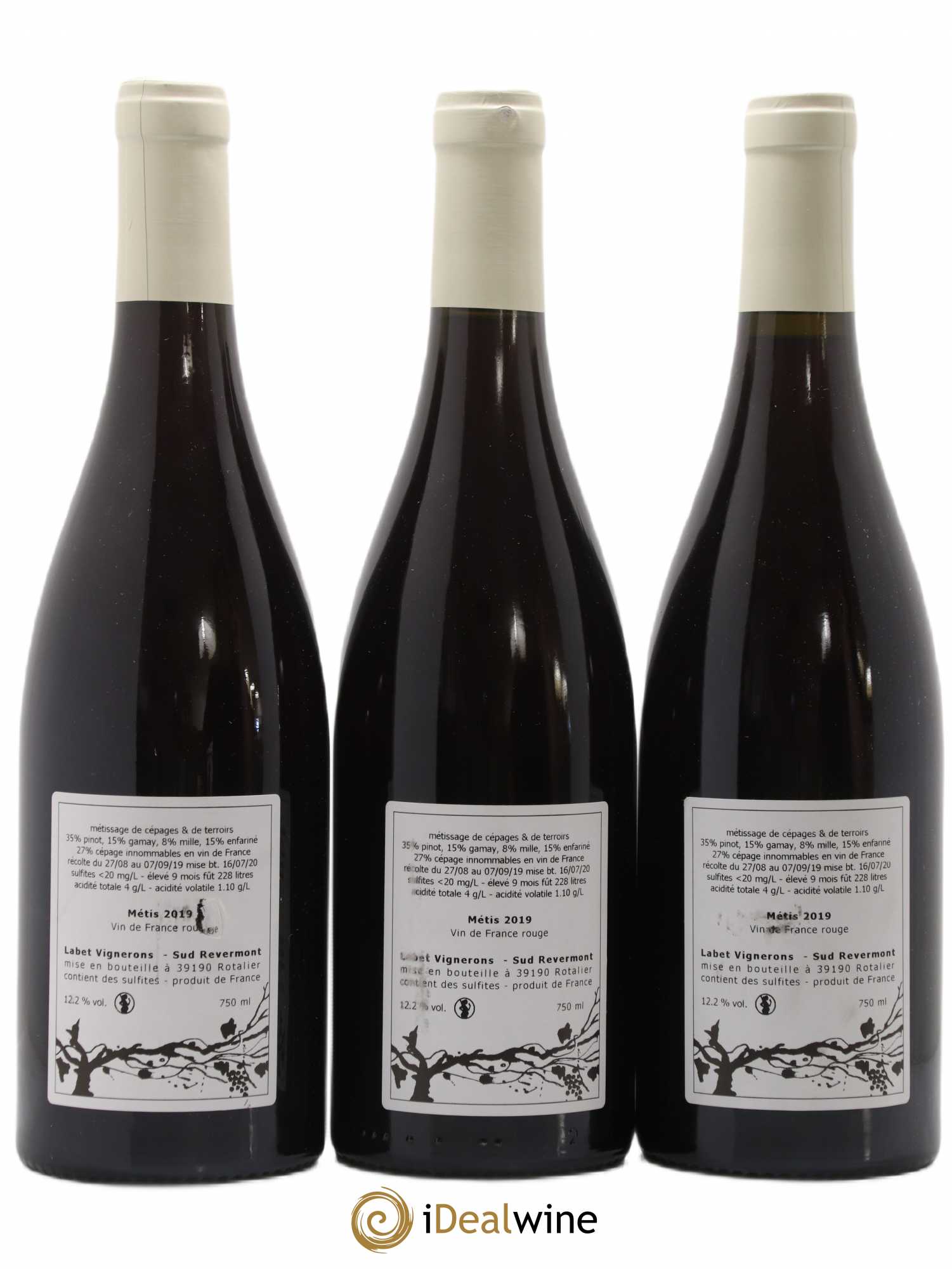 Vin de France Métis Romain - Julien - Charline Labet 2019 - Lot de 3 bouteilles - 1