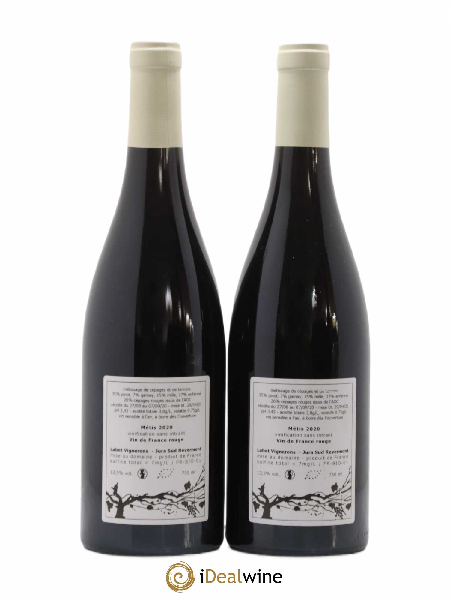 Vin de France Métis Romain - Julien - Charline Labet 2020 - Lot de 2 bouteilles - 1