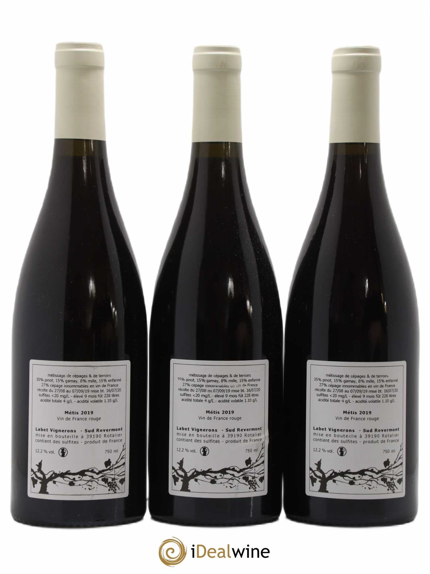 Vin de France Métis Romain - Julien - Charline Labet 2019 - Lot de 3 bouteilles - 1