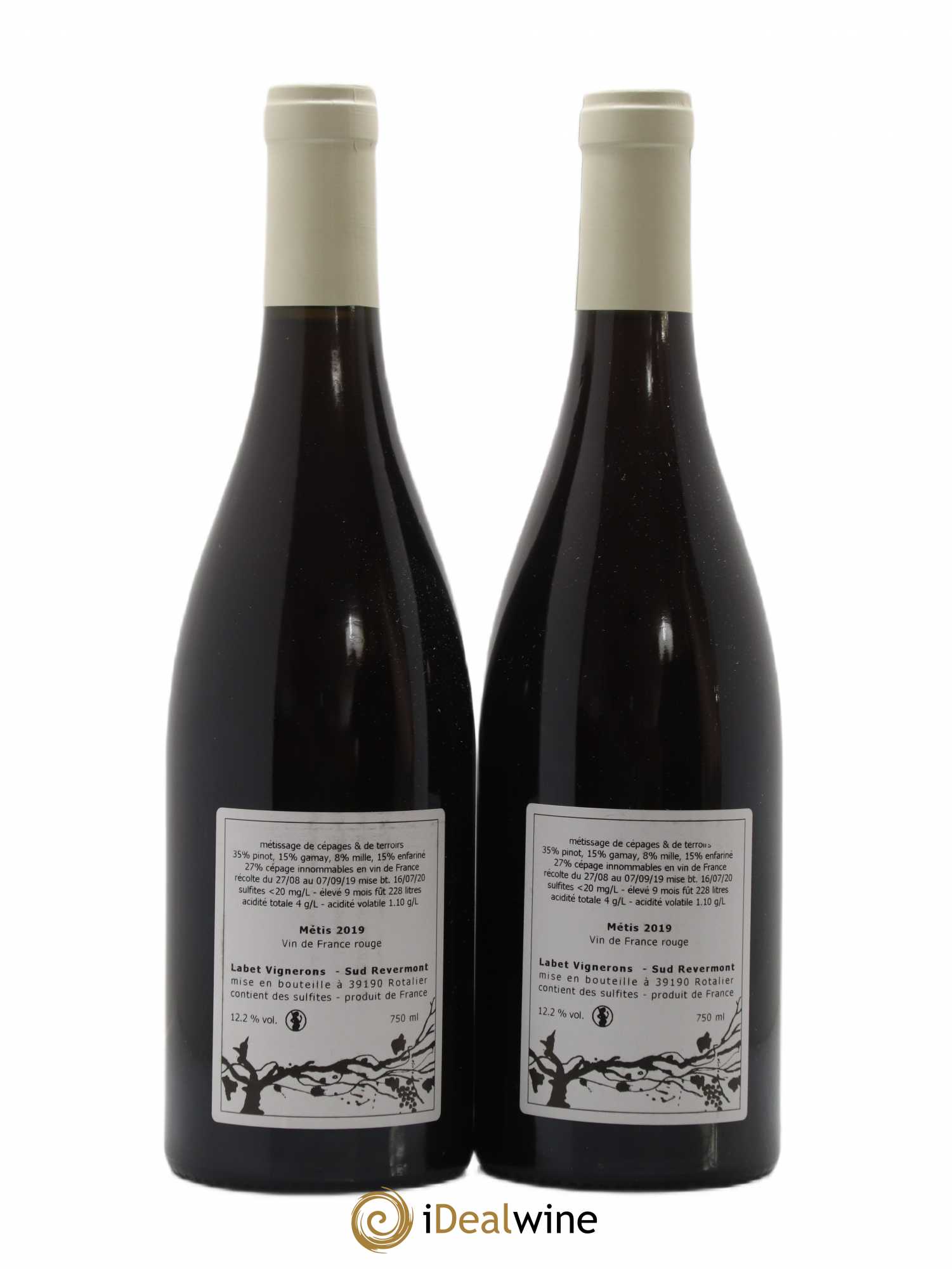 Vin de France Métis Romain - Julien - Charline Labet 2019 - Lot de 2 bouteilles - 1