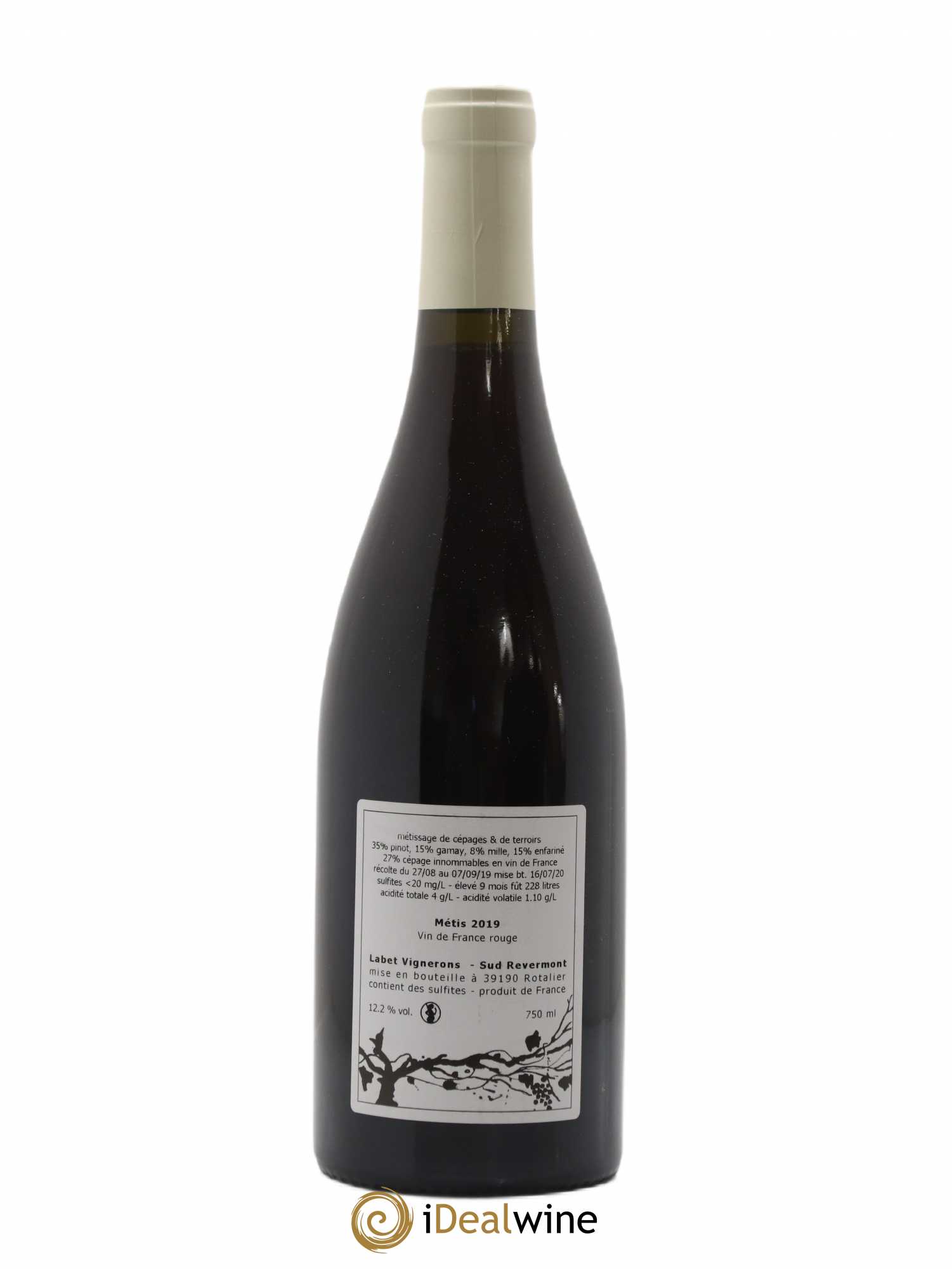 Vin de France Métis Romain - Julien - Charline Labet 2019 - Lot de 1 bouteille - 1
