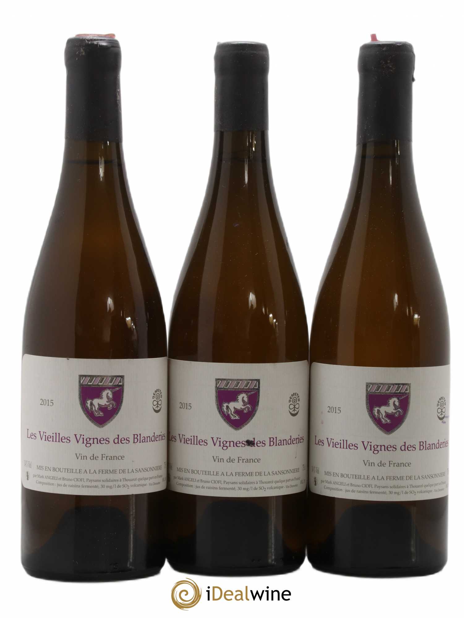 Vin de France Les Vieilles Vignes des Blanderies Mark Angeli (Domaine) - Ferme de la Sansonnière 2015 - Lot de 3 bouteilles - 0