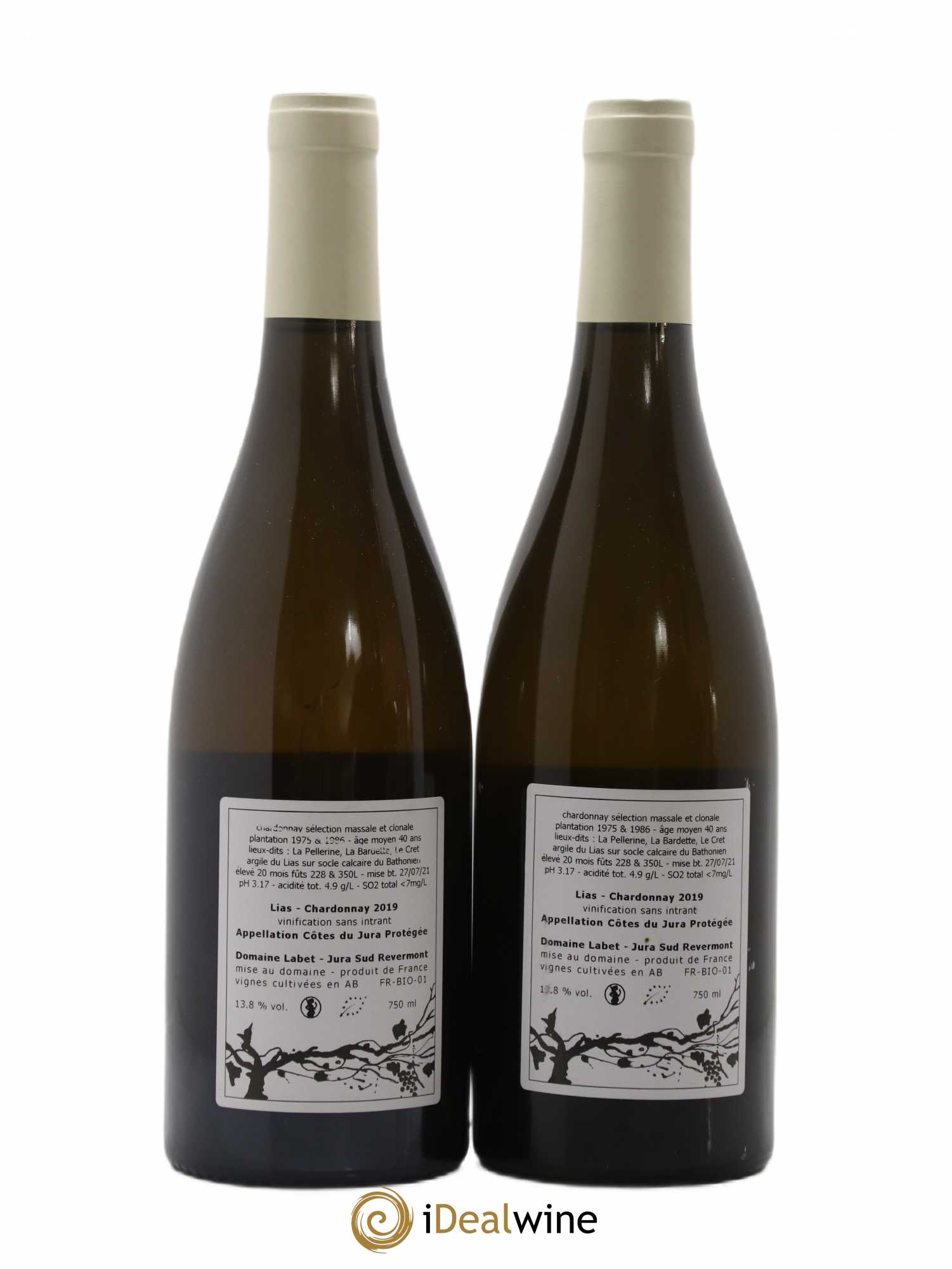 Côtes du Jura Chardonnay Lias Romain - Julien - Charline Labet 2019 - Lot de 2 bouteilles - 1