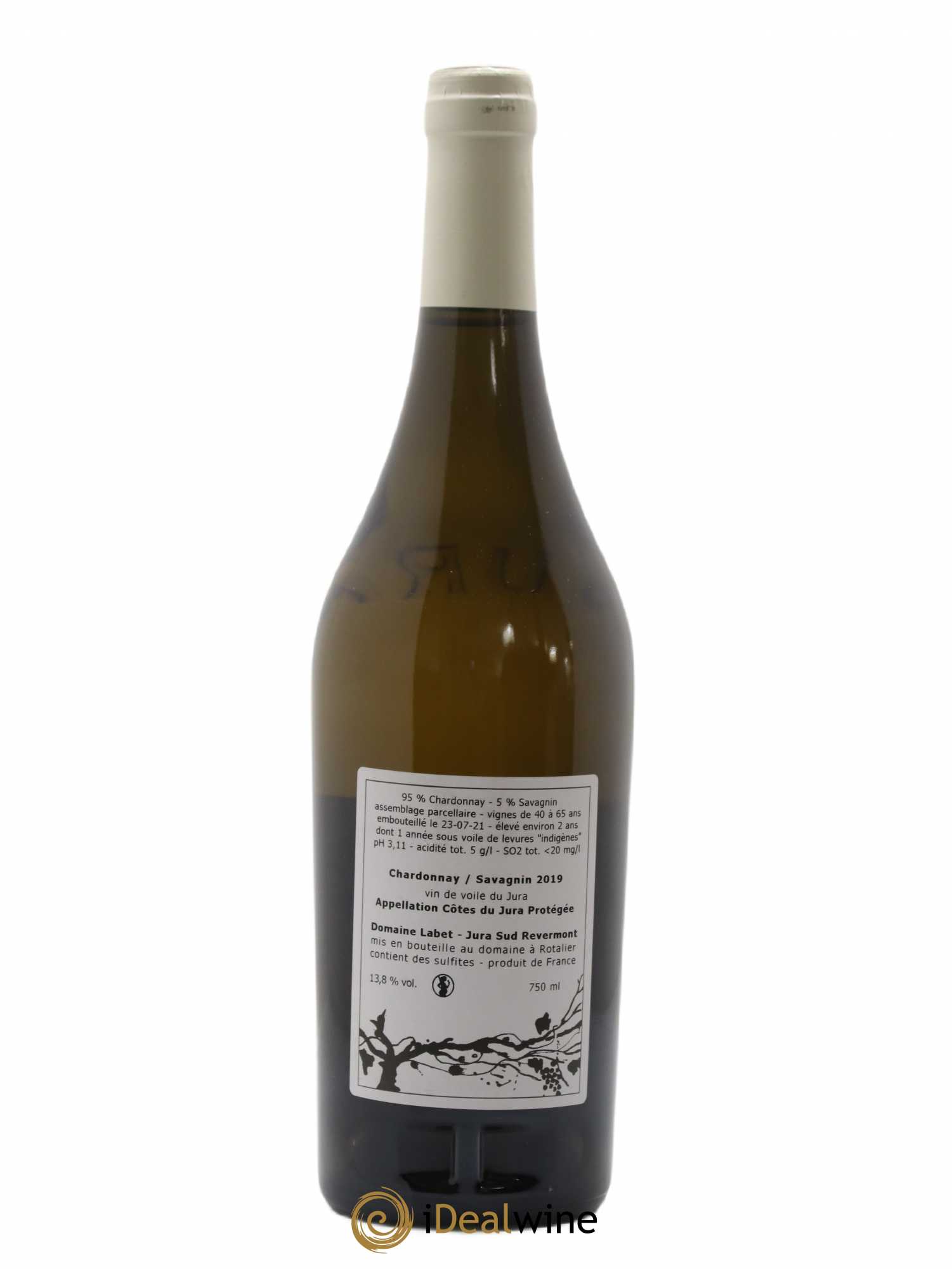 Côtes du Jura Vin de Voile Chardonnay-Savagnin cuvée de garde Romain - Julien - Charline Labet 2019 - Lot de 1 bouteille - 1