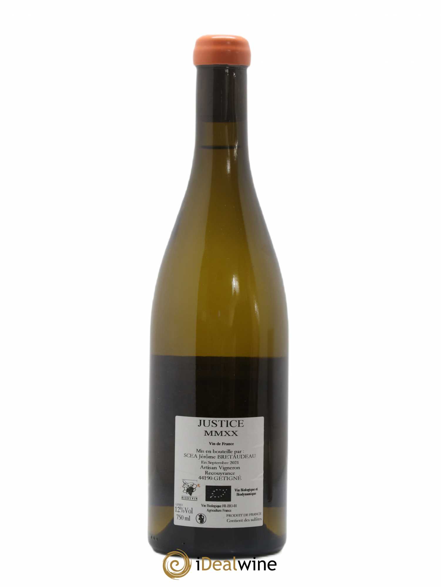 Vin de France La Justice Jérôme Bretaudeau - Domaine de Bellevue 2020 - Lot de 1 bouteille - 1