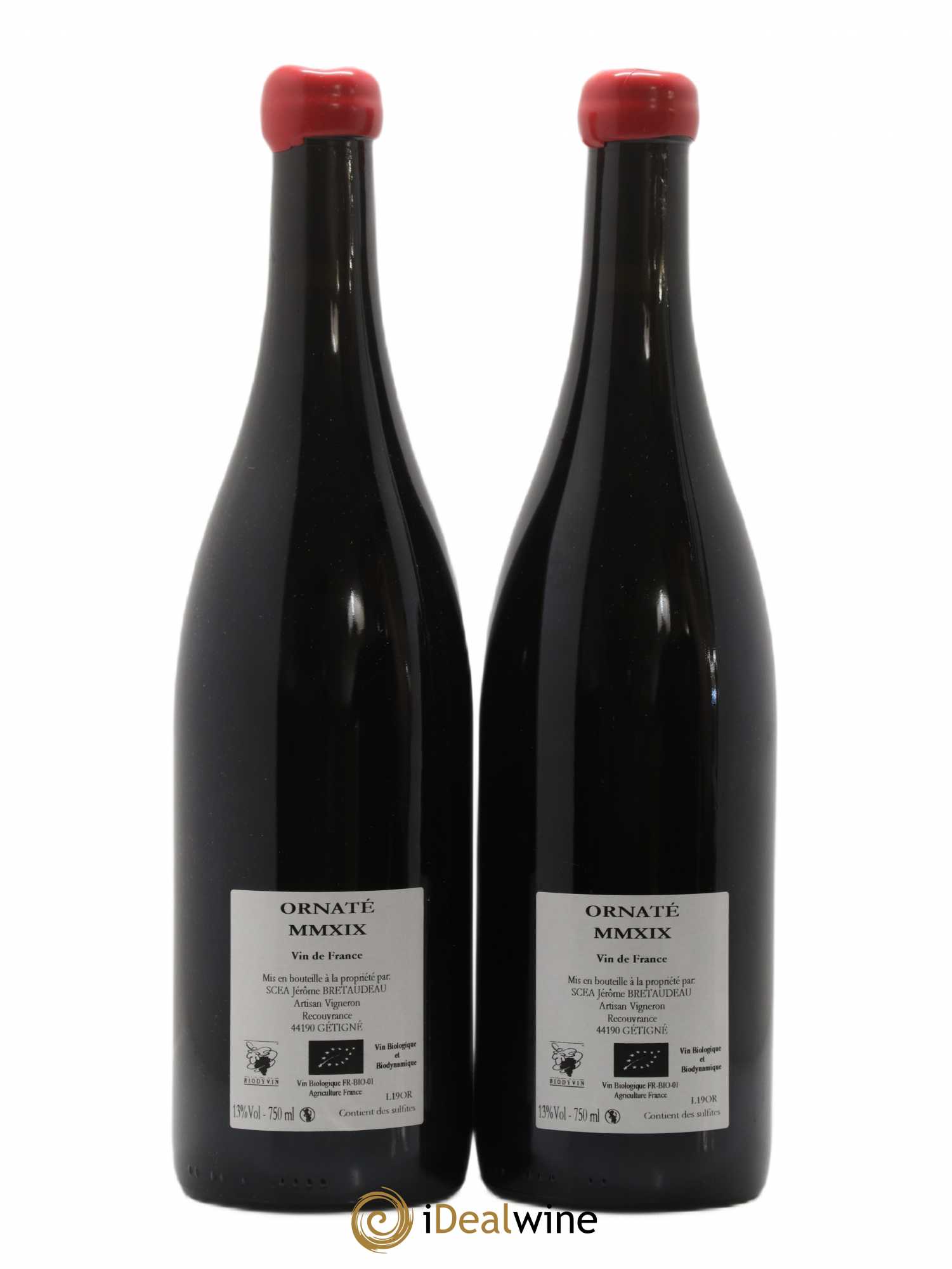 Vin de France Merlot Ornaté Jérôme Bretaudeau - Domaine de Bellevue 2019 - Lot de 2 bouteilles - 1