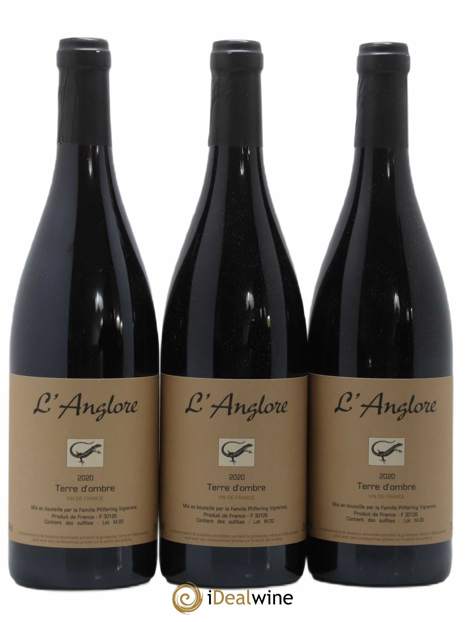 Vin de France Terre d'Ombre L'Anglore 2020 - Lot de 3 bouteilles - 0