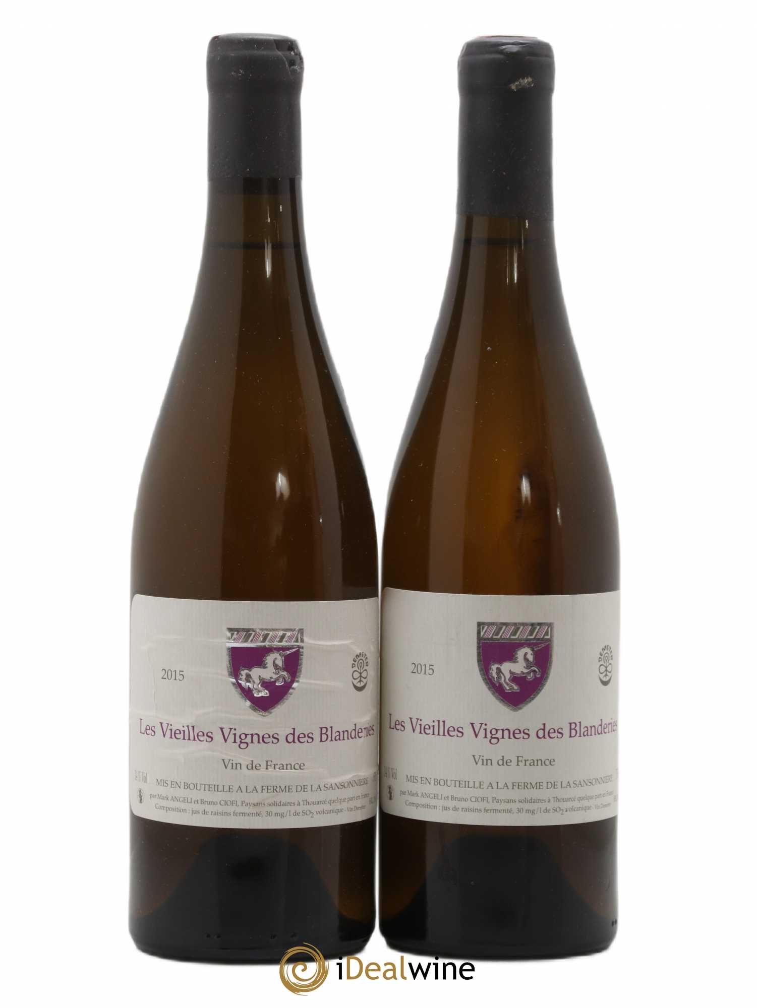 Vin de France Les Vieilles Vignes des Blanderies Mark Angeli (Domaine) - Ferme de la Sansonnière 2015 - Lot de 2 bouteilles - 0