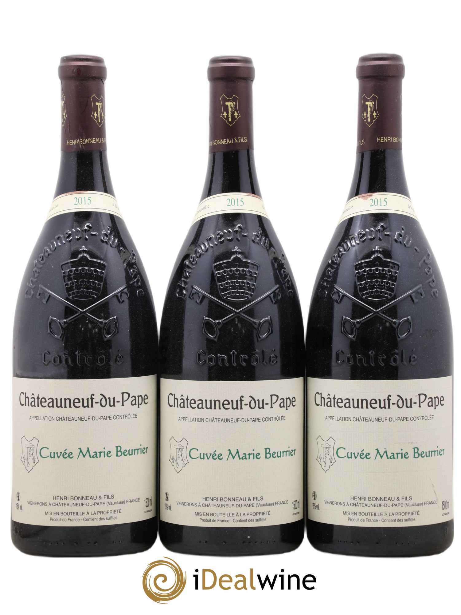 Châteauneuf-du-Pape Marie Beurrier Henri Bonneau & Fils 2015 - Lot de 3 magnums - 0