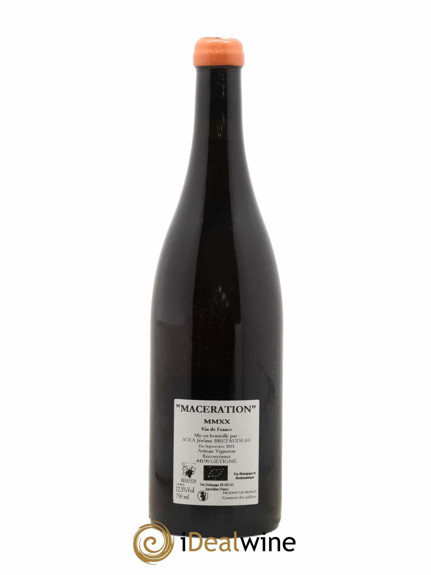 Vin de France Macération Jérôme Bretaudeau - Domaine de Bellevue 2020 - Lot de 1 bouteille - 1