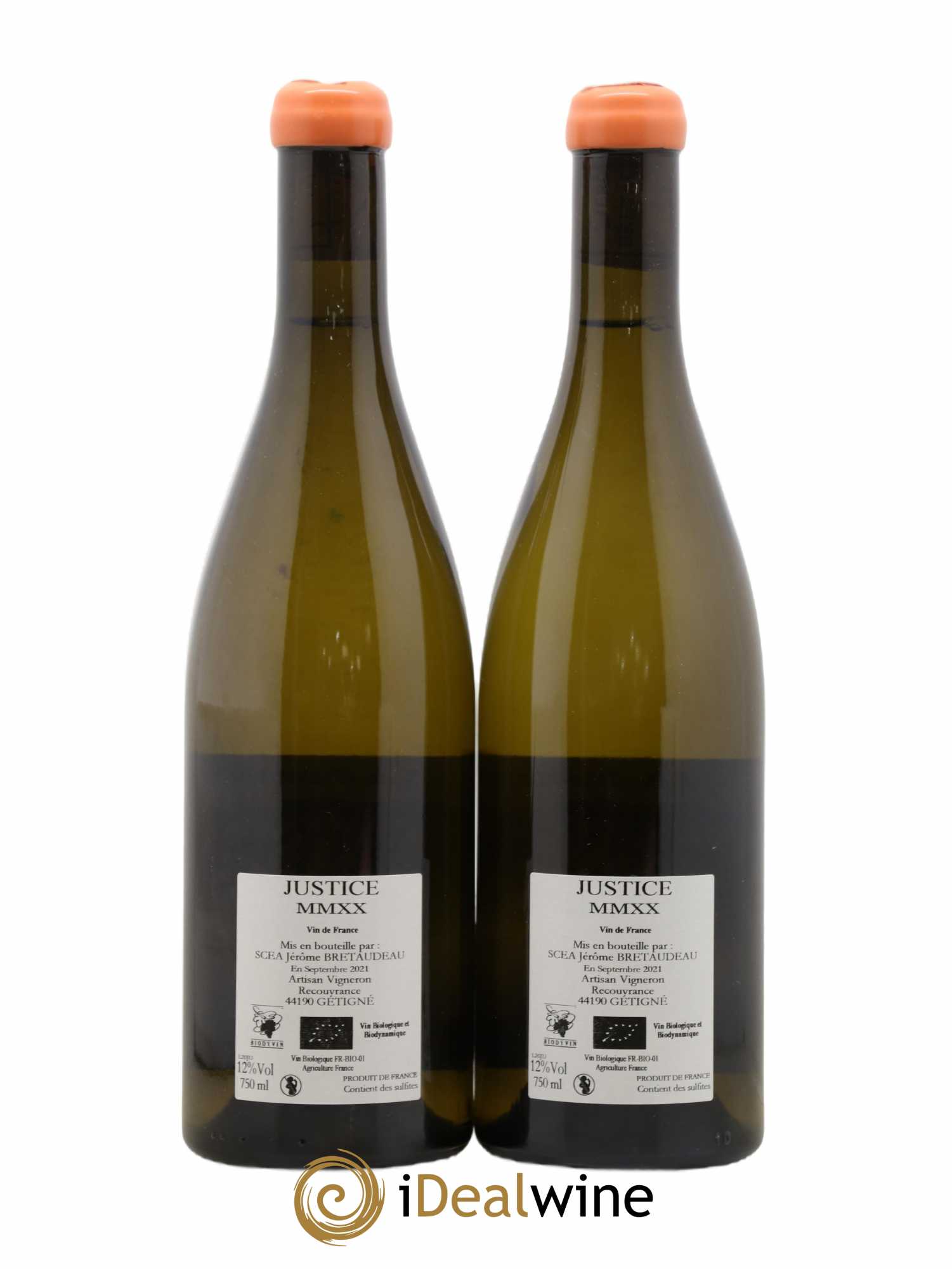 Vin de France La Justice Jérôme Bretaudeau - Domaine de Bellevue 2020 - Lot de 2 bouteilles - 1