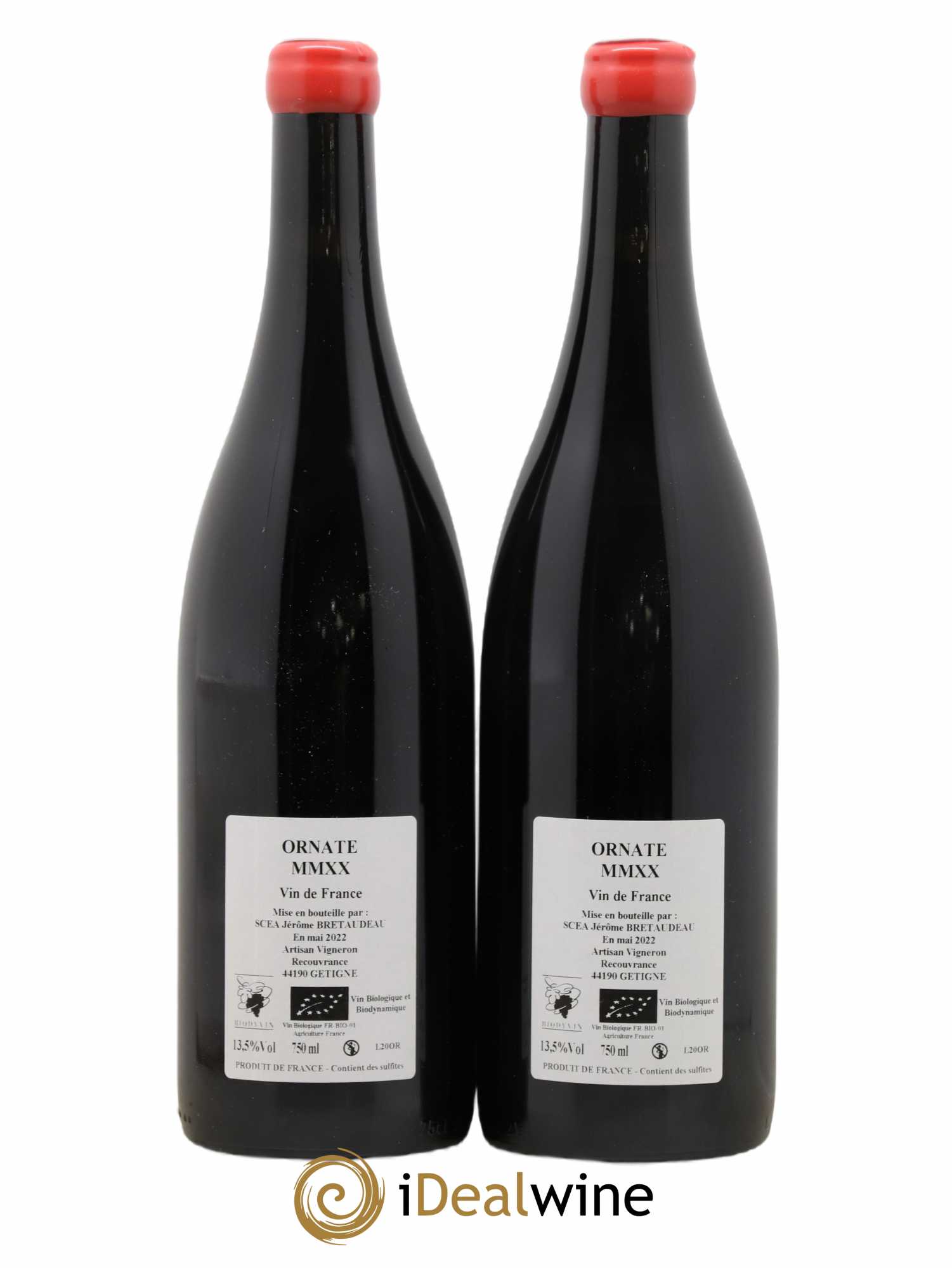 Vin de France Merlot Ornaté Jérôme Bretaudeau - Domaine de Bellevue 2020 - Lot de 2 bouteilles - 1