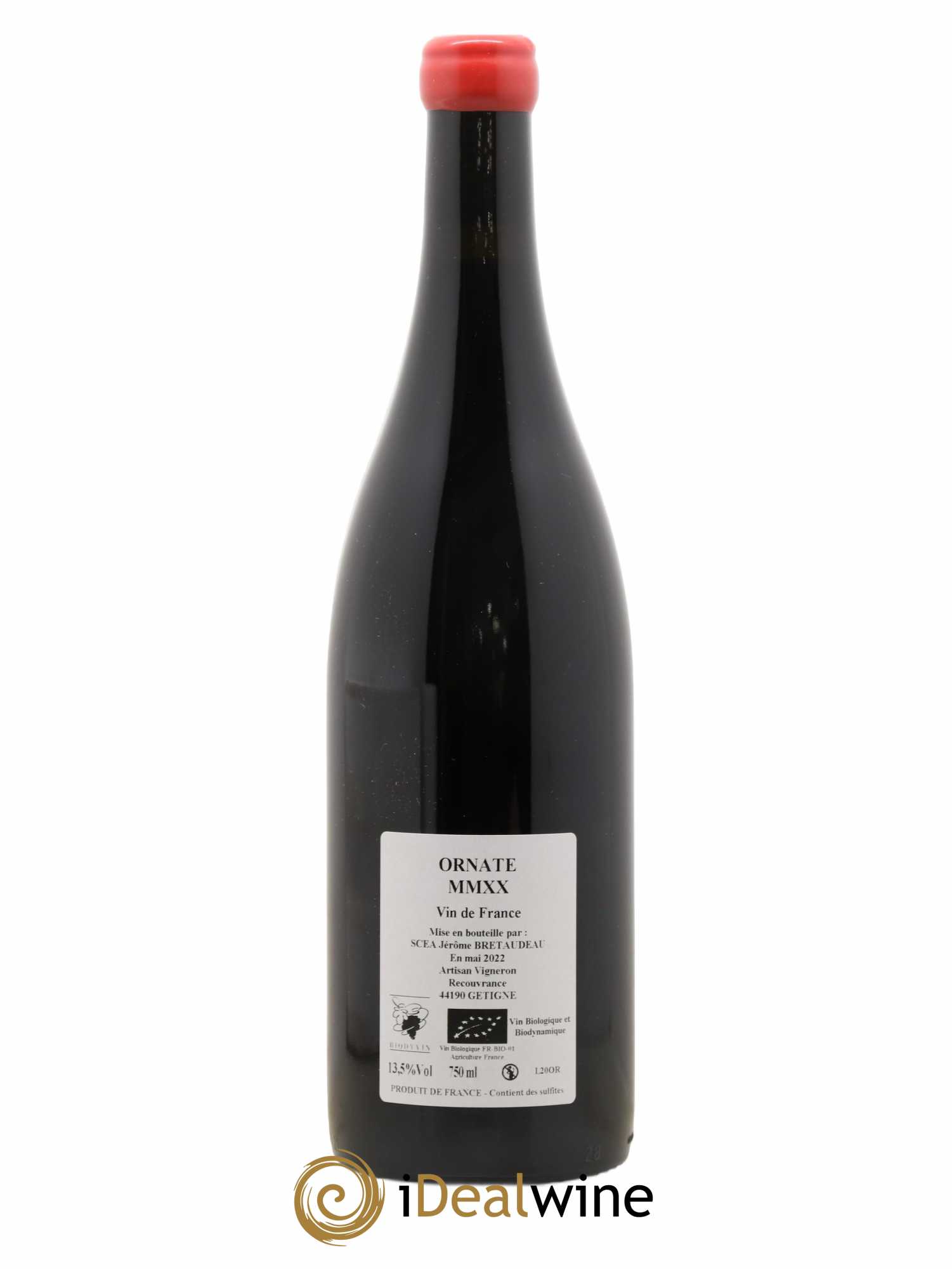 Vin de France Merlot Ornaté Jérôme Bretaudeau - Domaine de Bellevue 2020 - Lot de 1 bouteille - 1