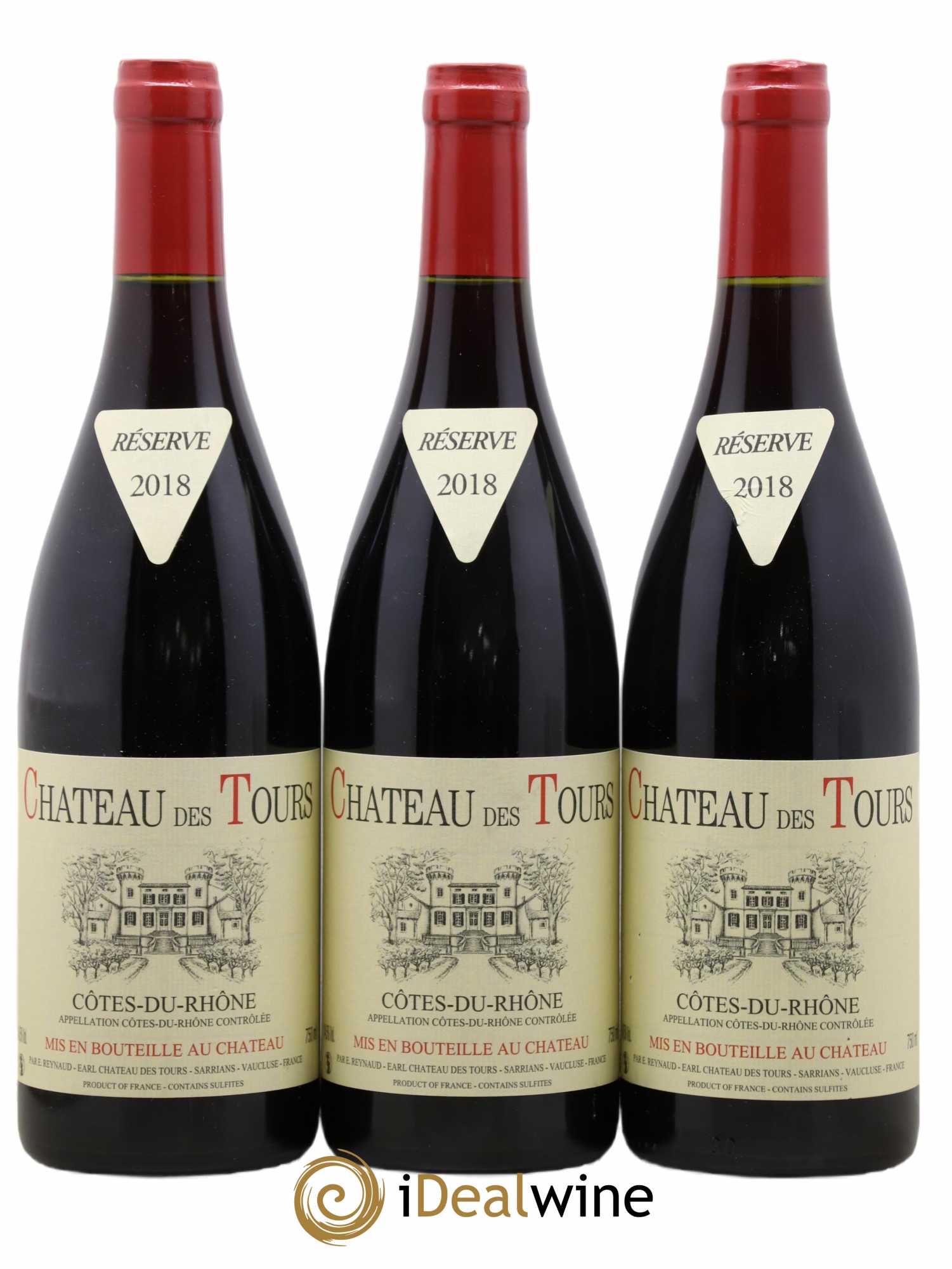 Côtes-du-Rhône Château des Tours Emmanuel Reynaud 2018 - Lot de 3 bouteilles - 0